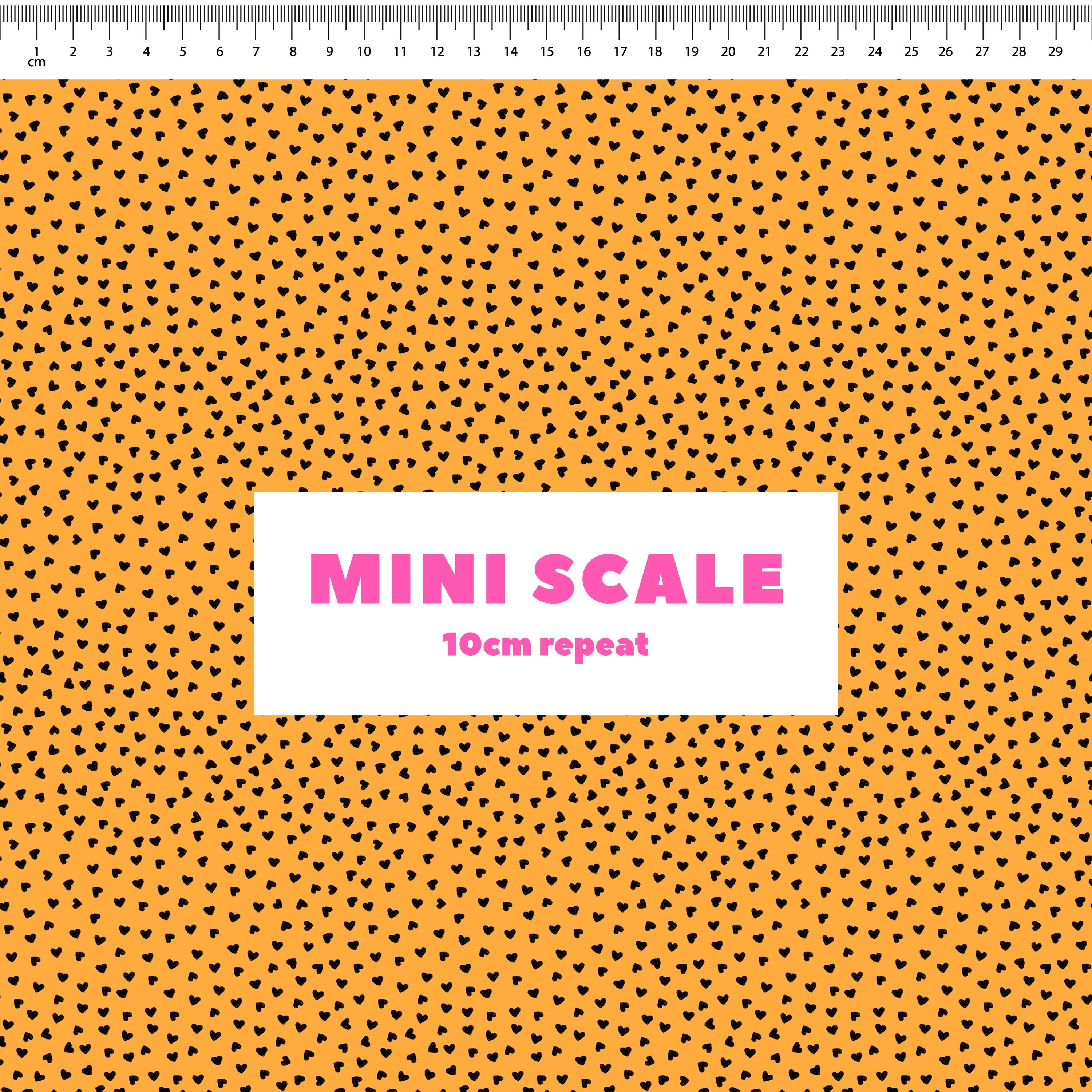 Preorder: Tiny Hearts (Black on Orange)