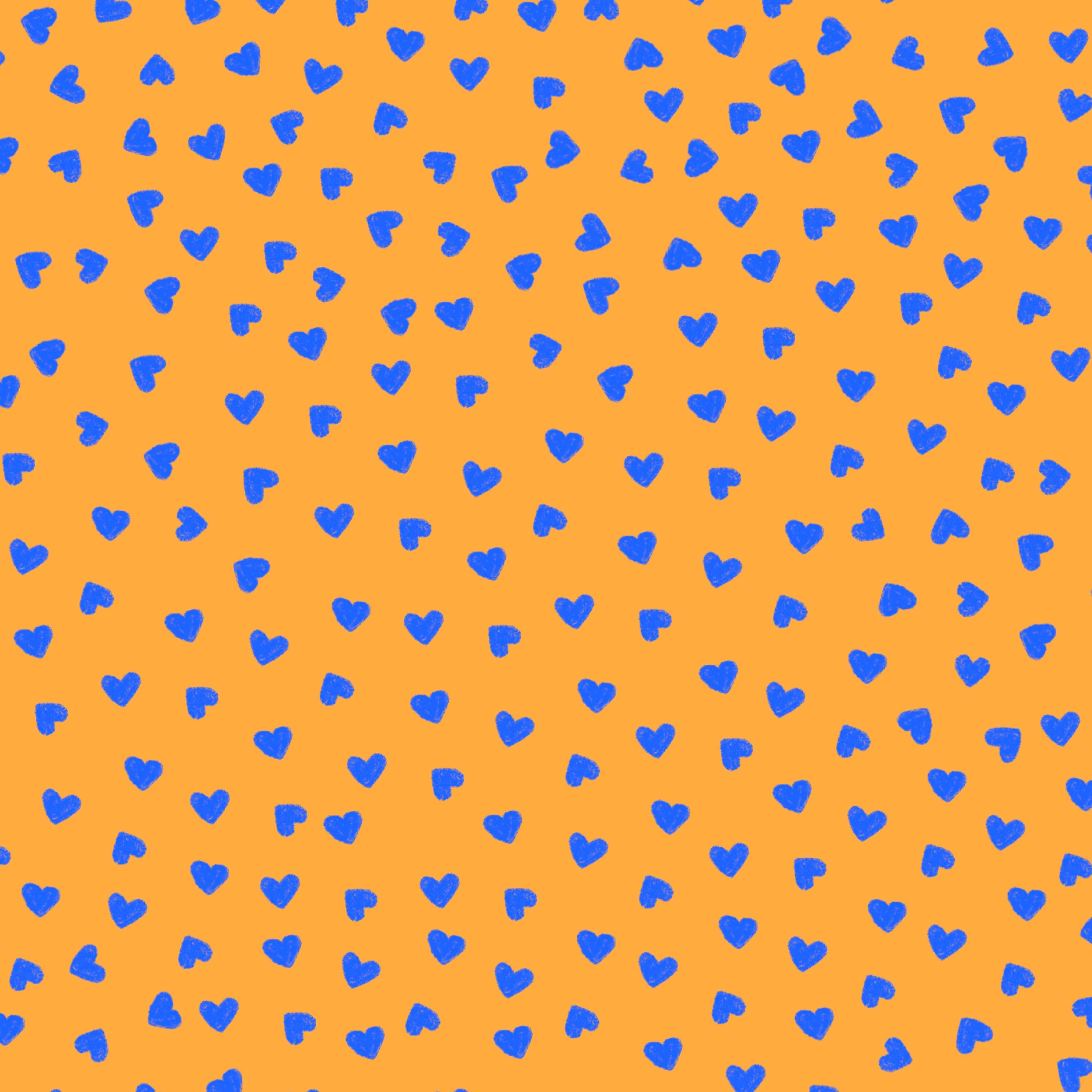 Preorder: Tiny Hearts (Blue on Orange)