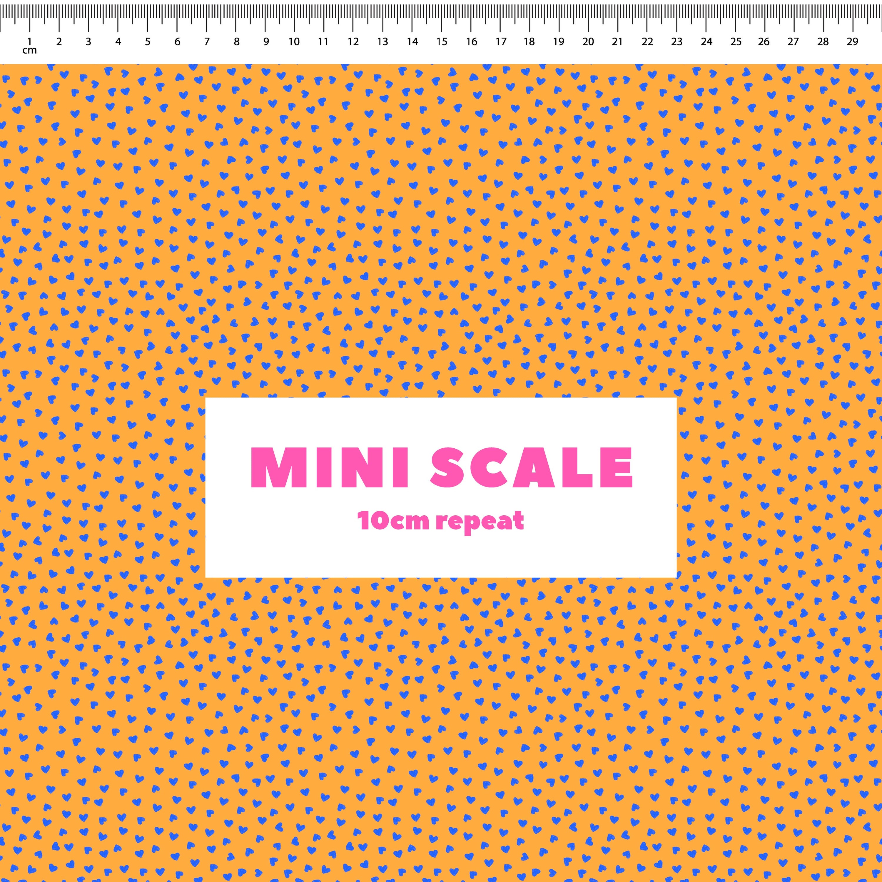 Preorder: Tiny Hearts (Blue on Orange)