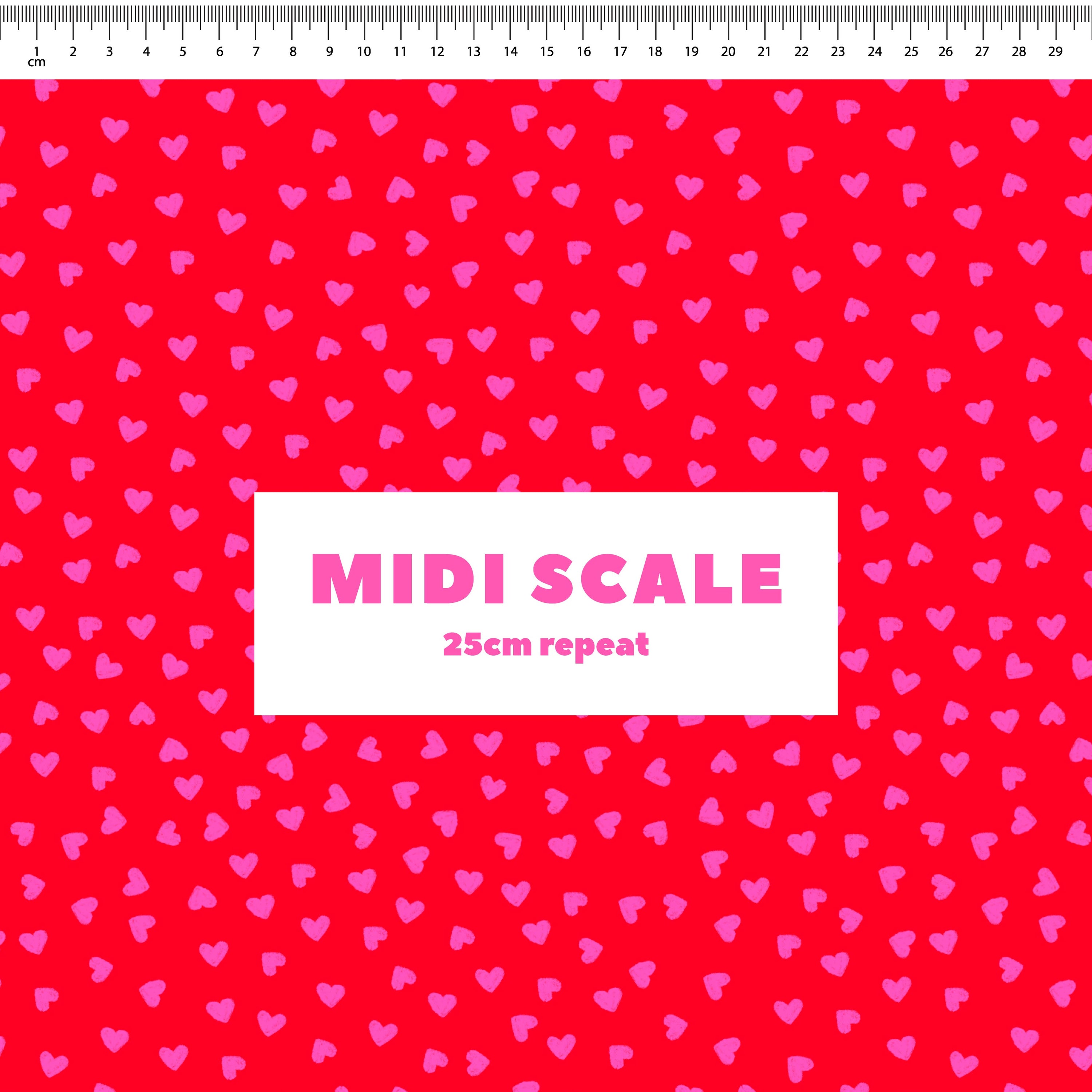 Preorder: Tiny Hearts (Pink on Red)