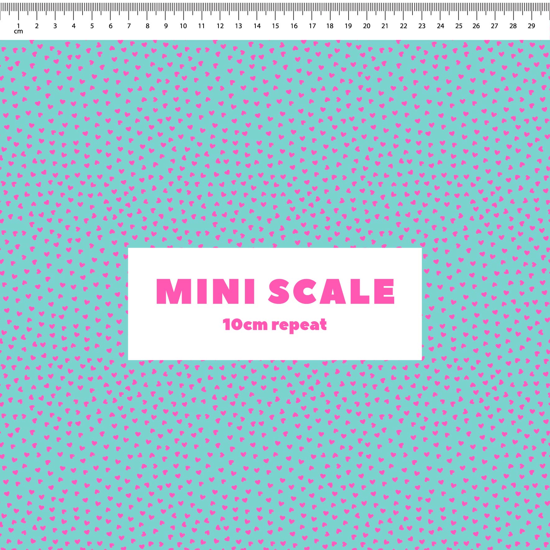 Preorder: Tiny Hearts (Pink on Teal)