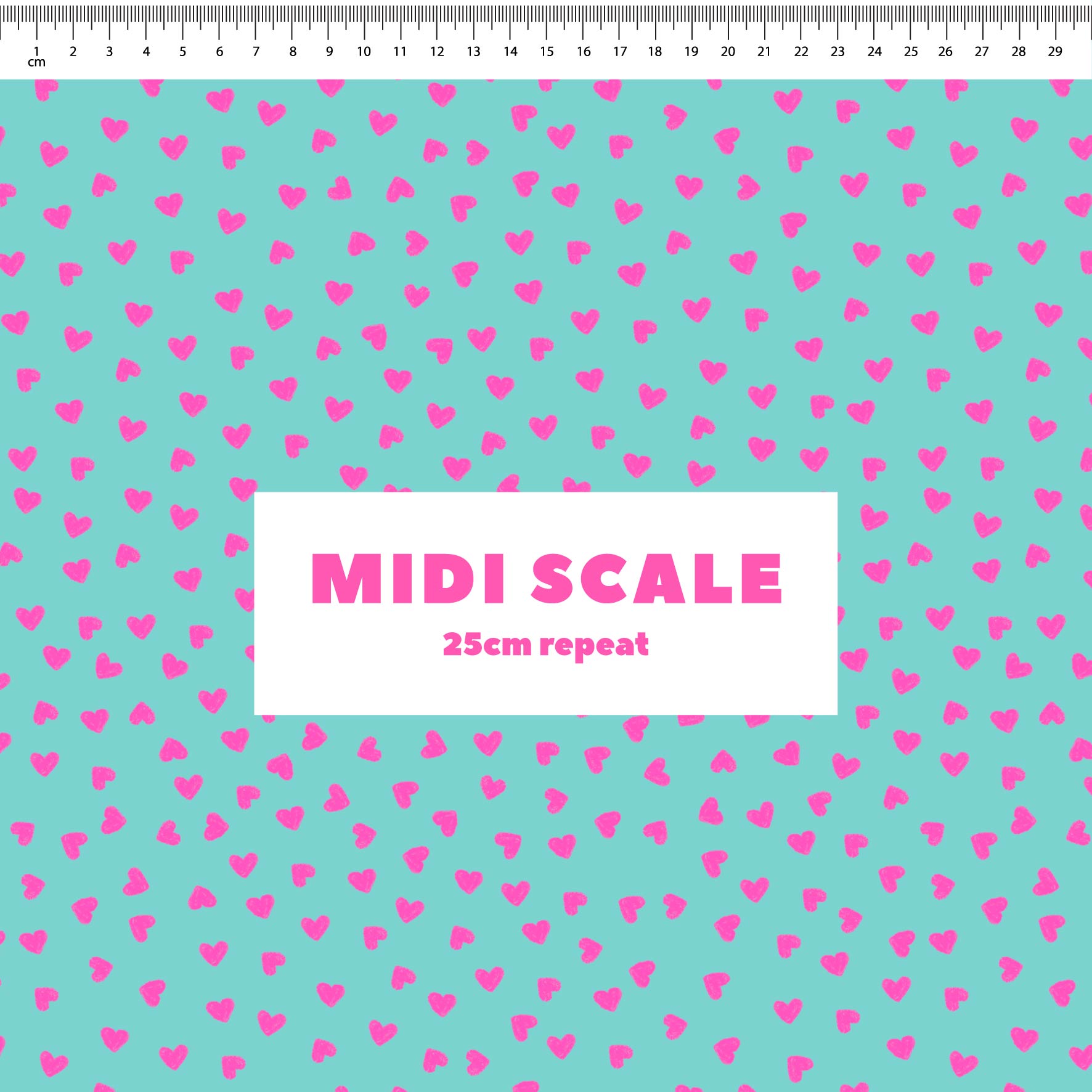 Preorder: Tiny Hearts (Pink on Teal)