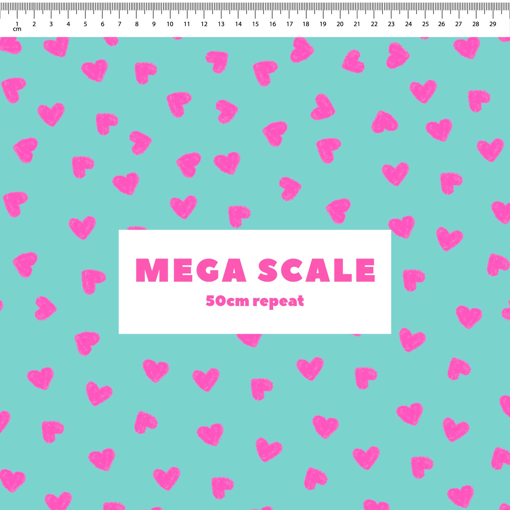 Preorder: Tiny Hearts (Pink on Teal)