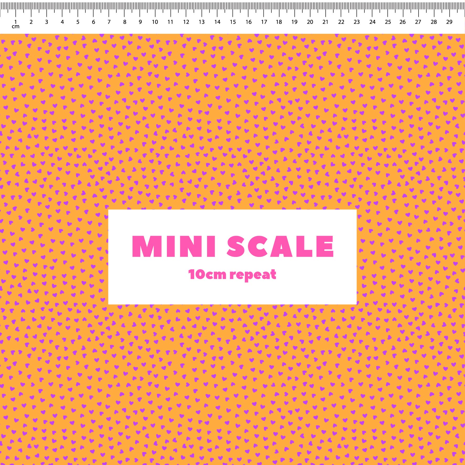 Preorder: Tiny Hearts (Purple on Orange)