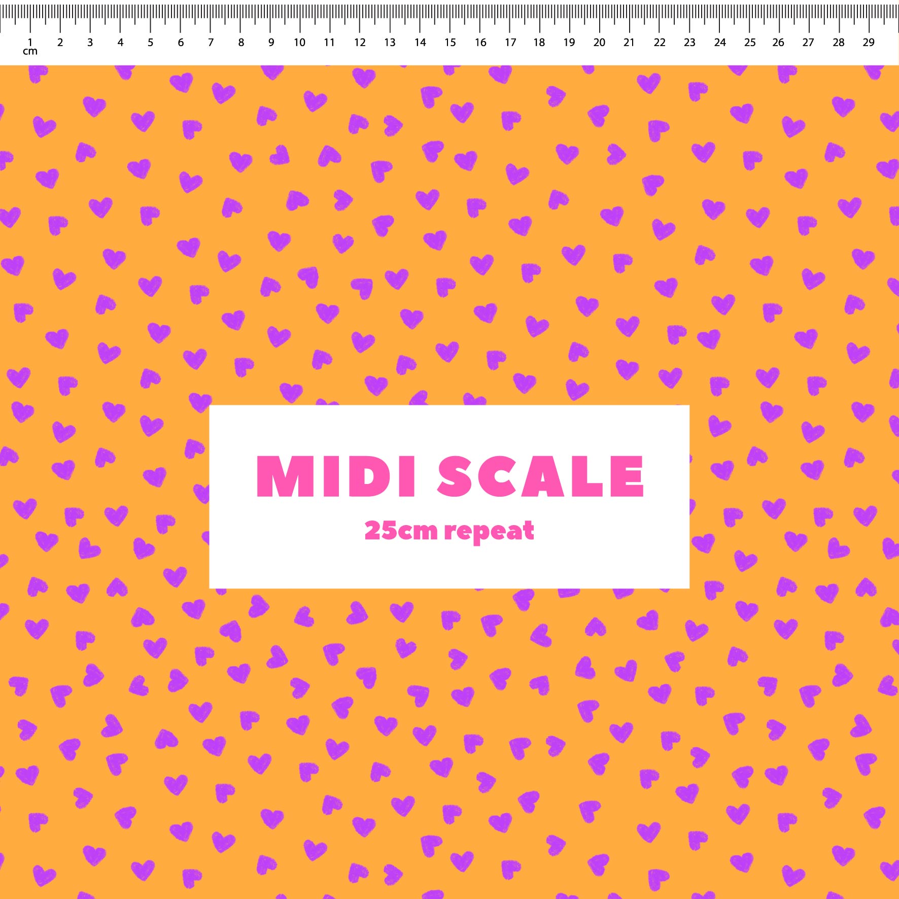 Preorder: Tiny Hearts (Purple on Orange)