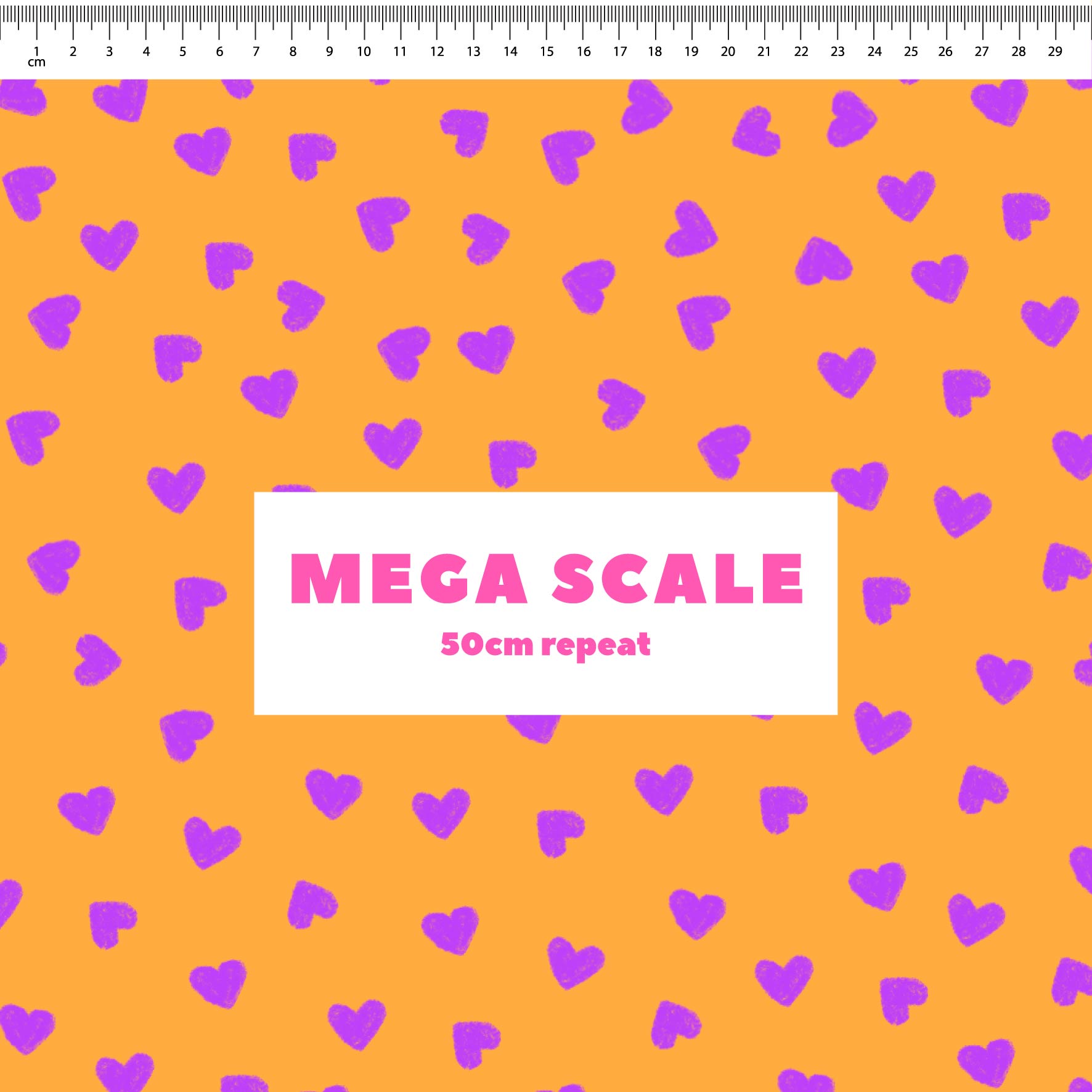 Preorder: Tiny Hearts (Purple on Orange)