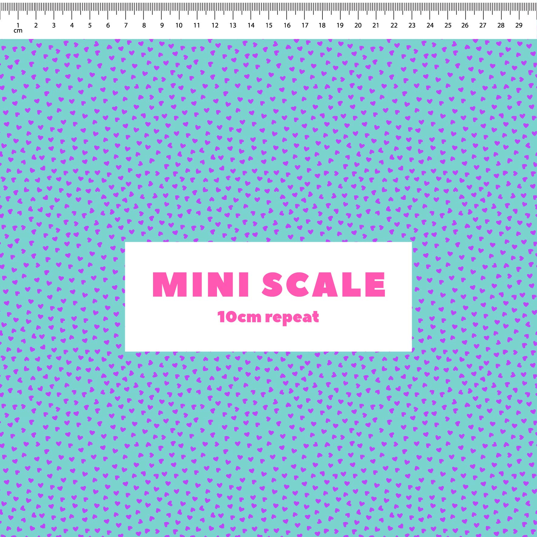 Preorder: Tiny Hearts (Purple on Teal)