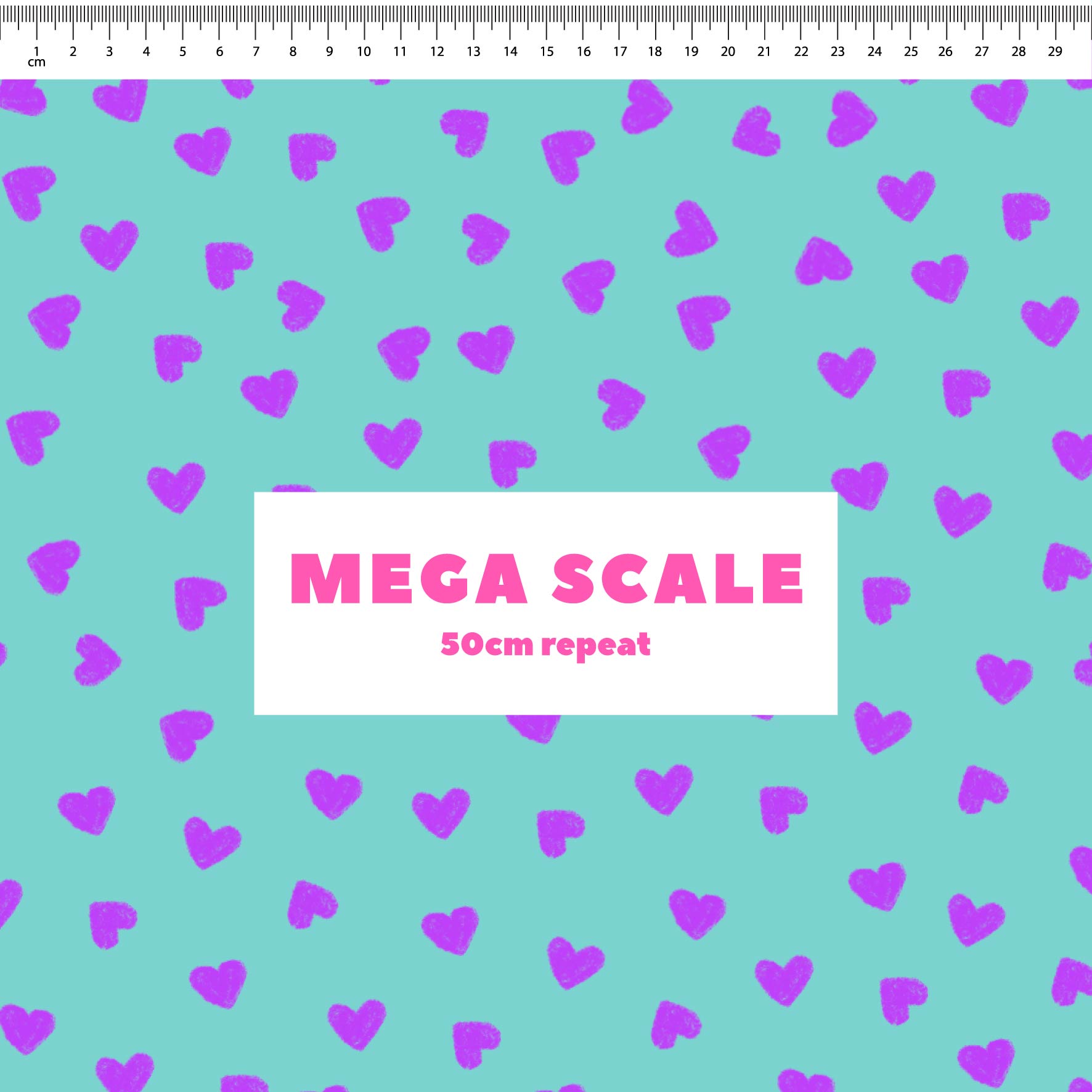 Preorder: Tiny Hearts (Purple on Teal)