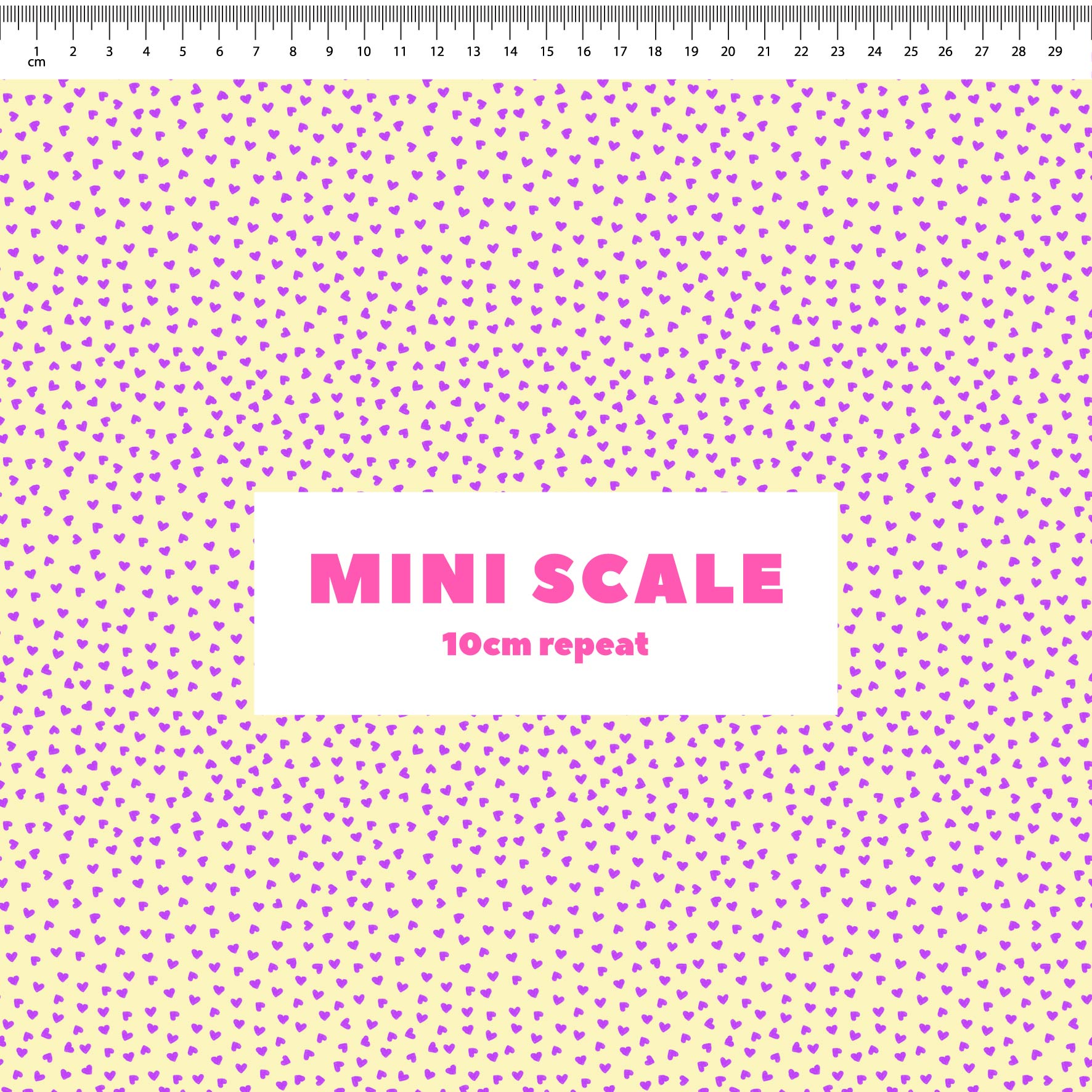 Preorder: Tiny Hearts (Purple on Yellow)