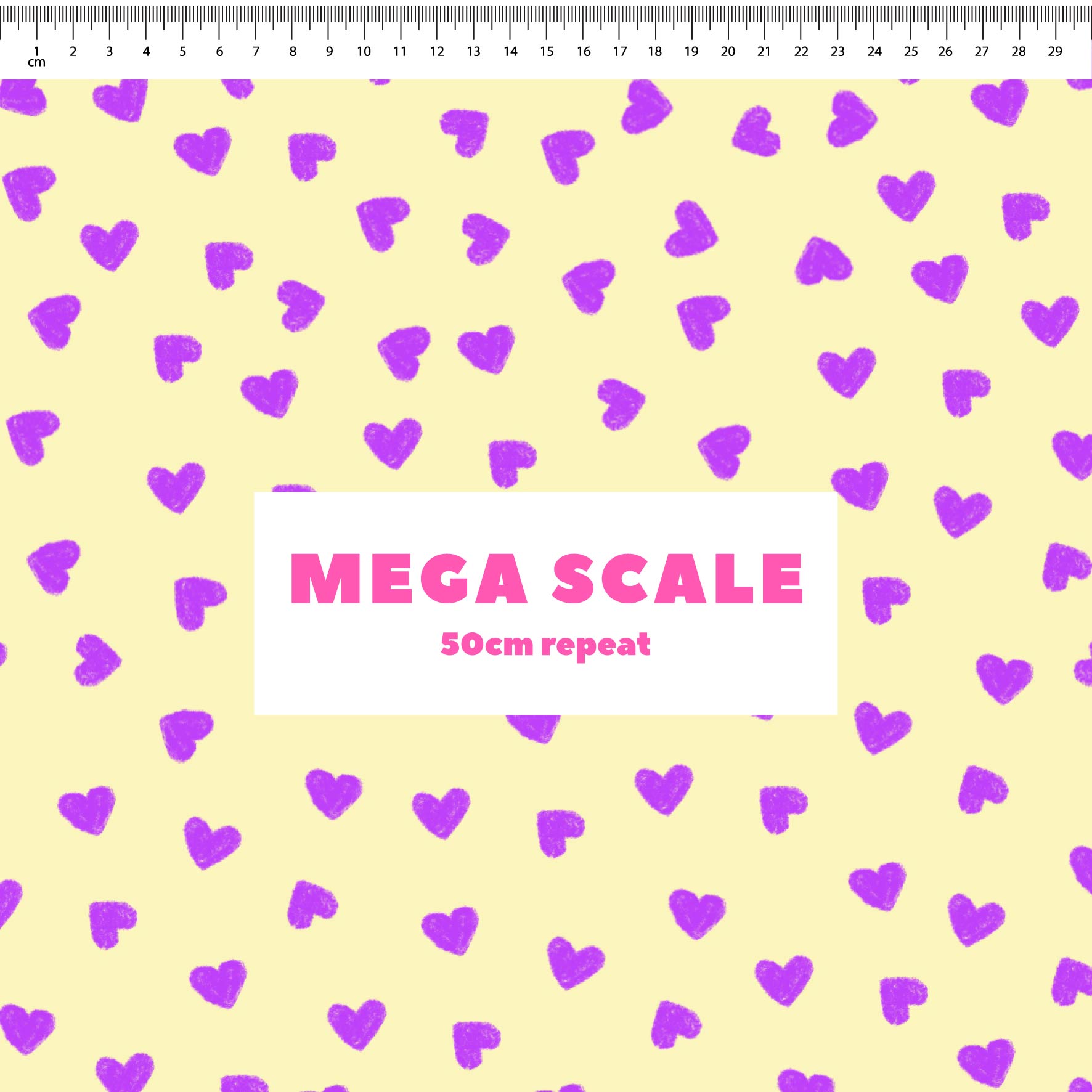 Preorder: Tiny Hearts (Purple on Yellow)