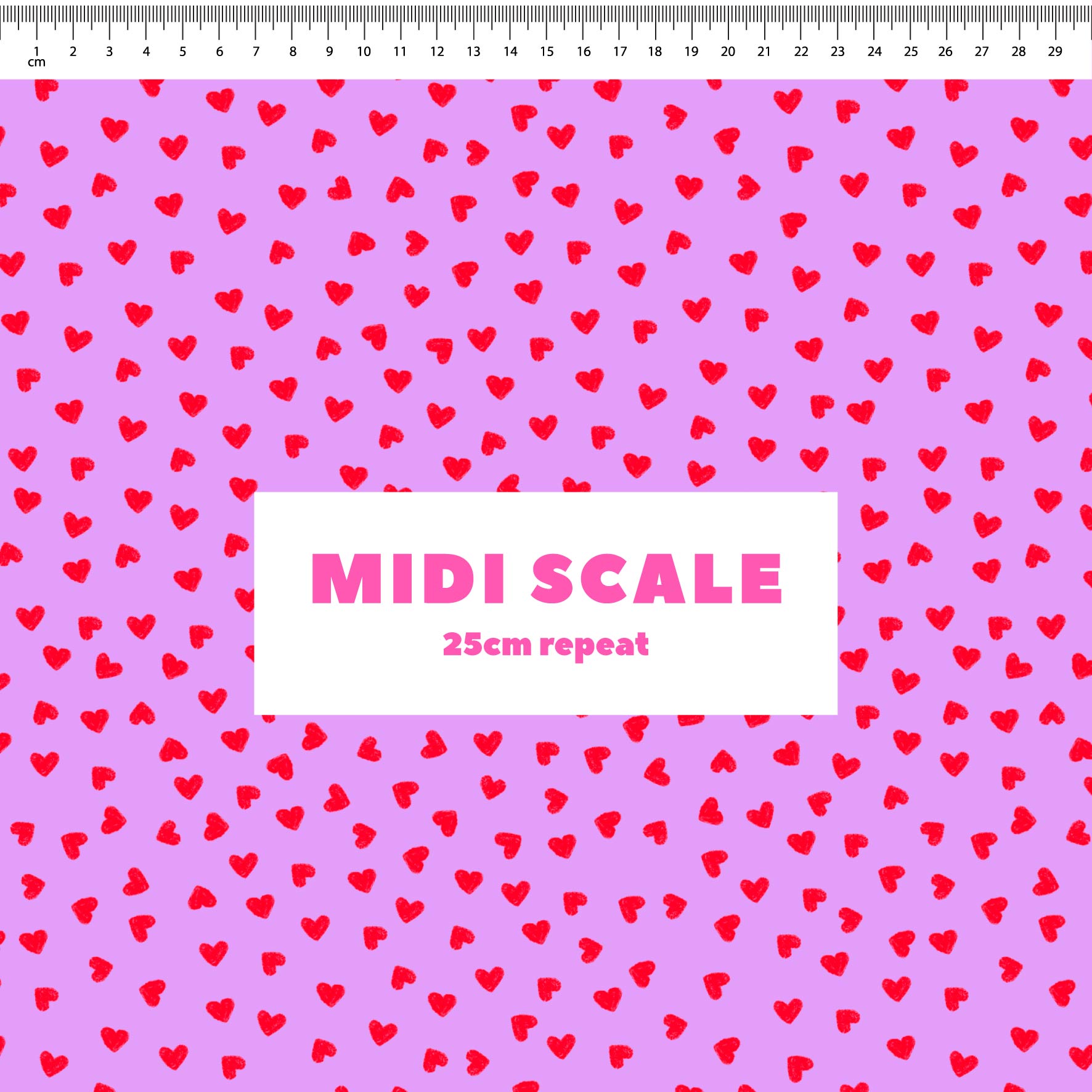 Preorder: Tiny Hearts (Red on Purple)