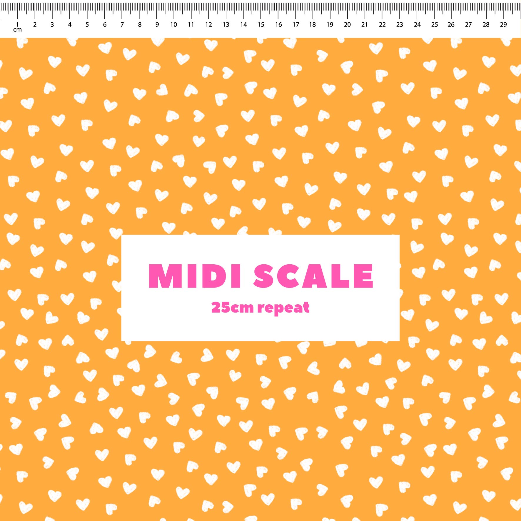 Preorder: Tiny Hearts (White on Orange)