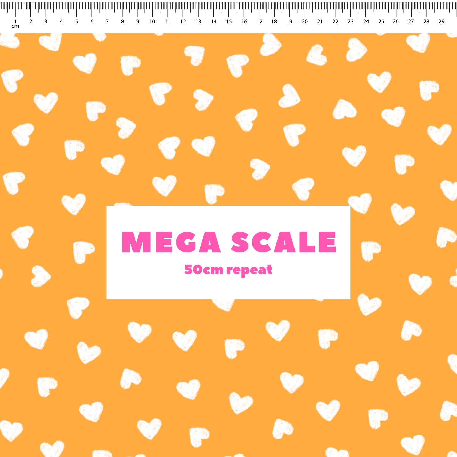 Preorder: Tiny Hearts (White on Orange)