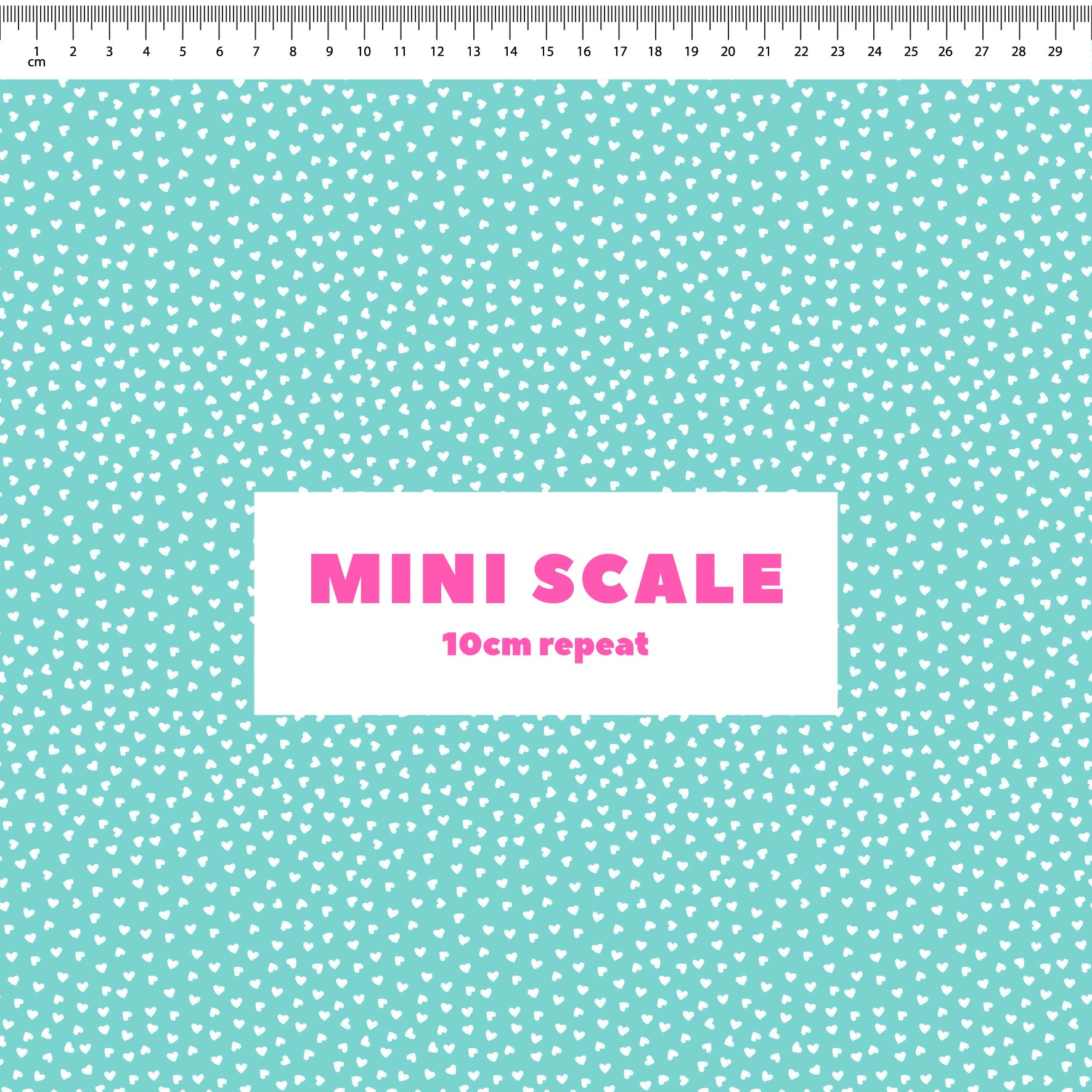 Preorder: Tiny Hearts (White on Teal)