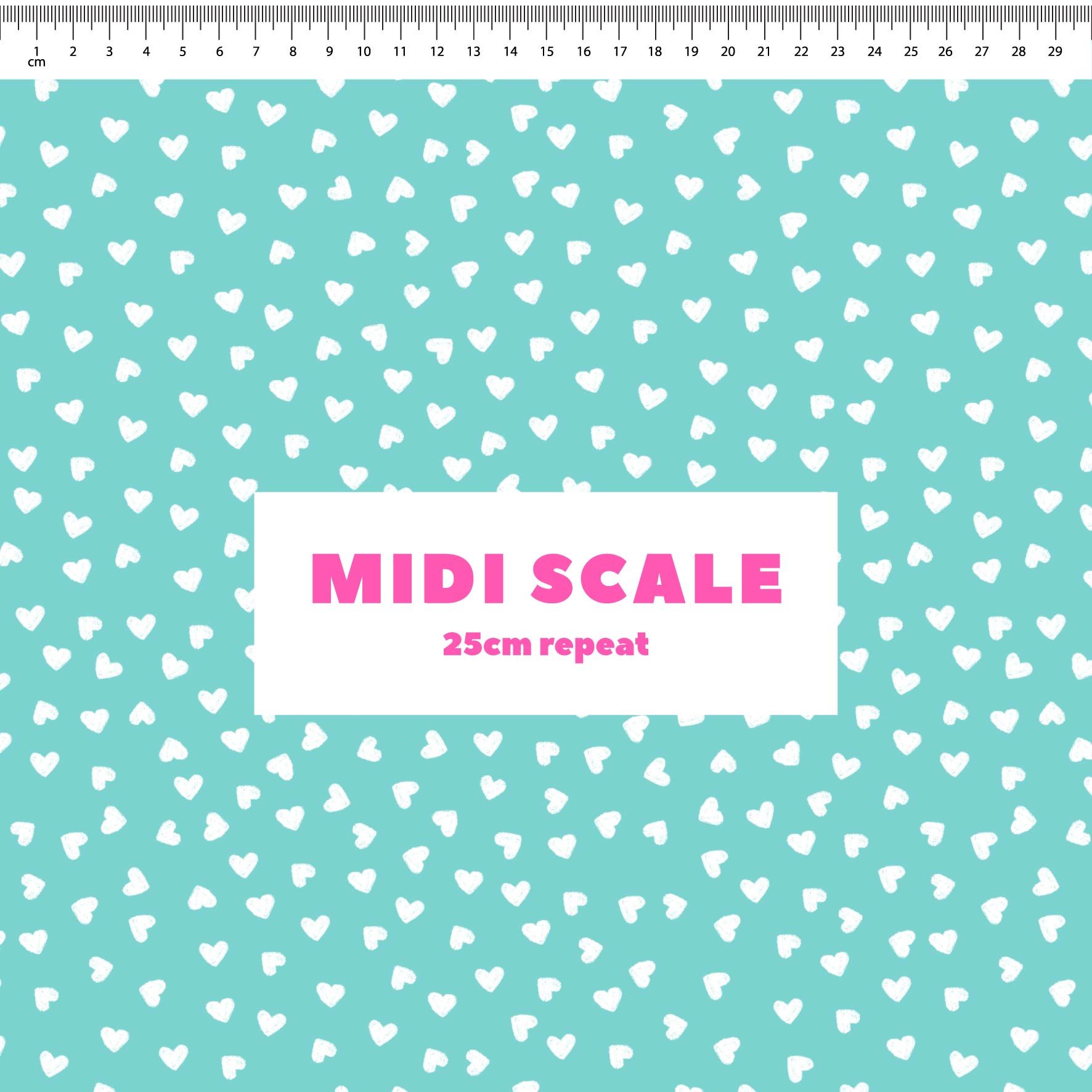 Preorder: Tiny Hearts (White on Teal)