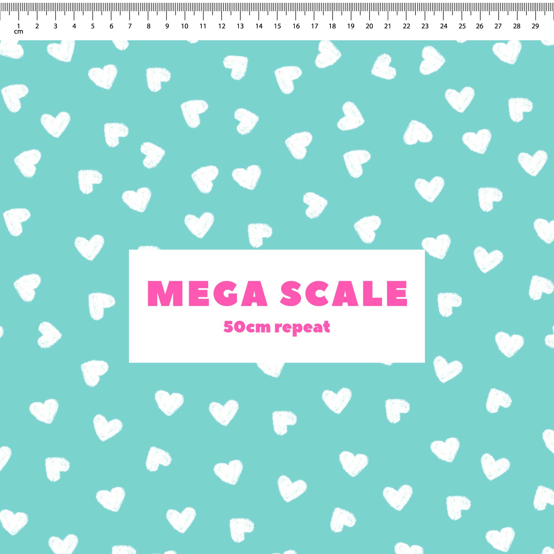 Preorder: Tiny Hearts (White on Teal)