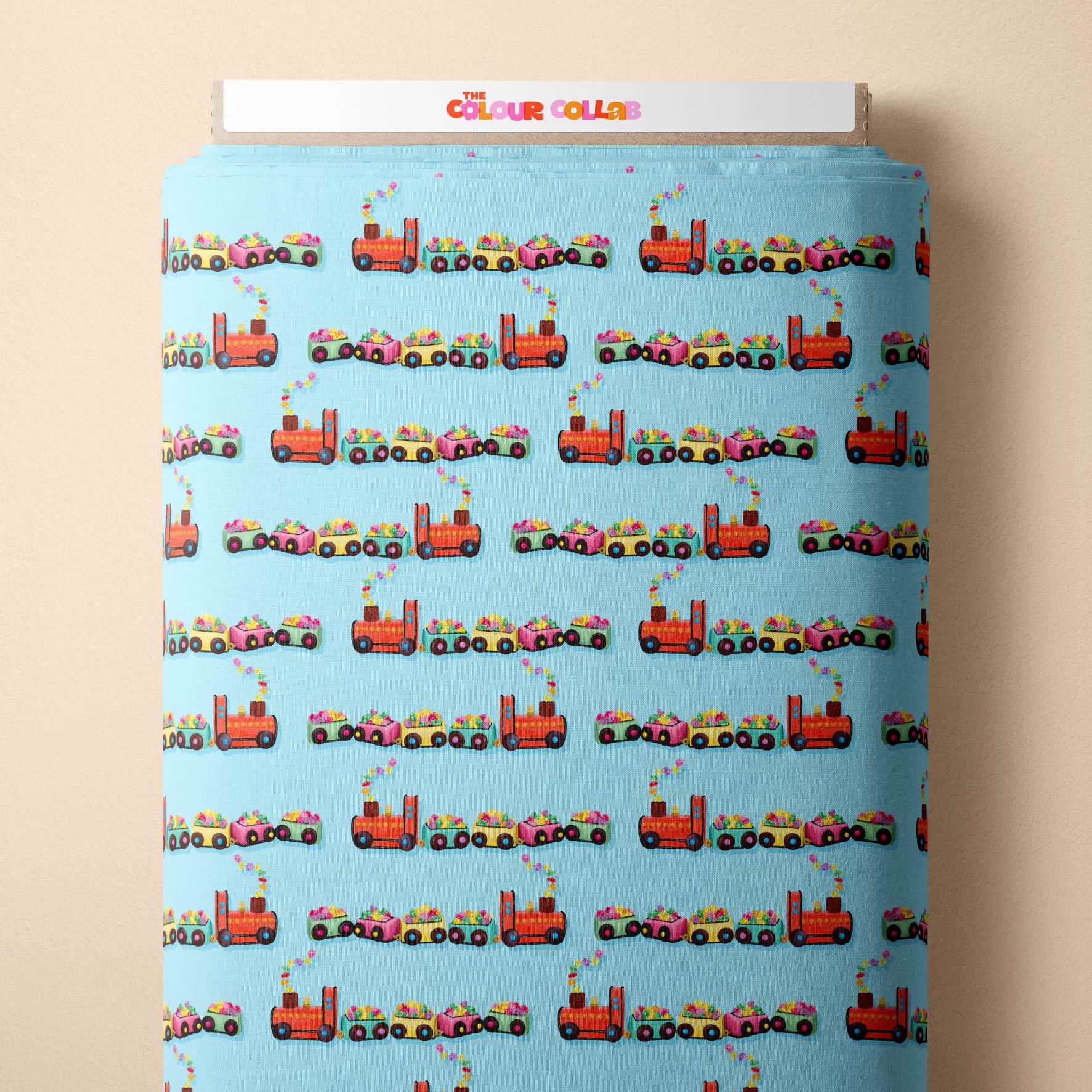 Choo Choo Train Cake (Blue) - 1.8m - Cotton Woven - Mega Scale