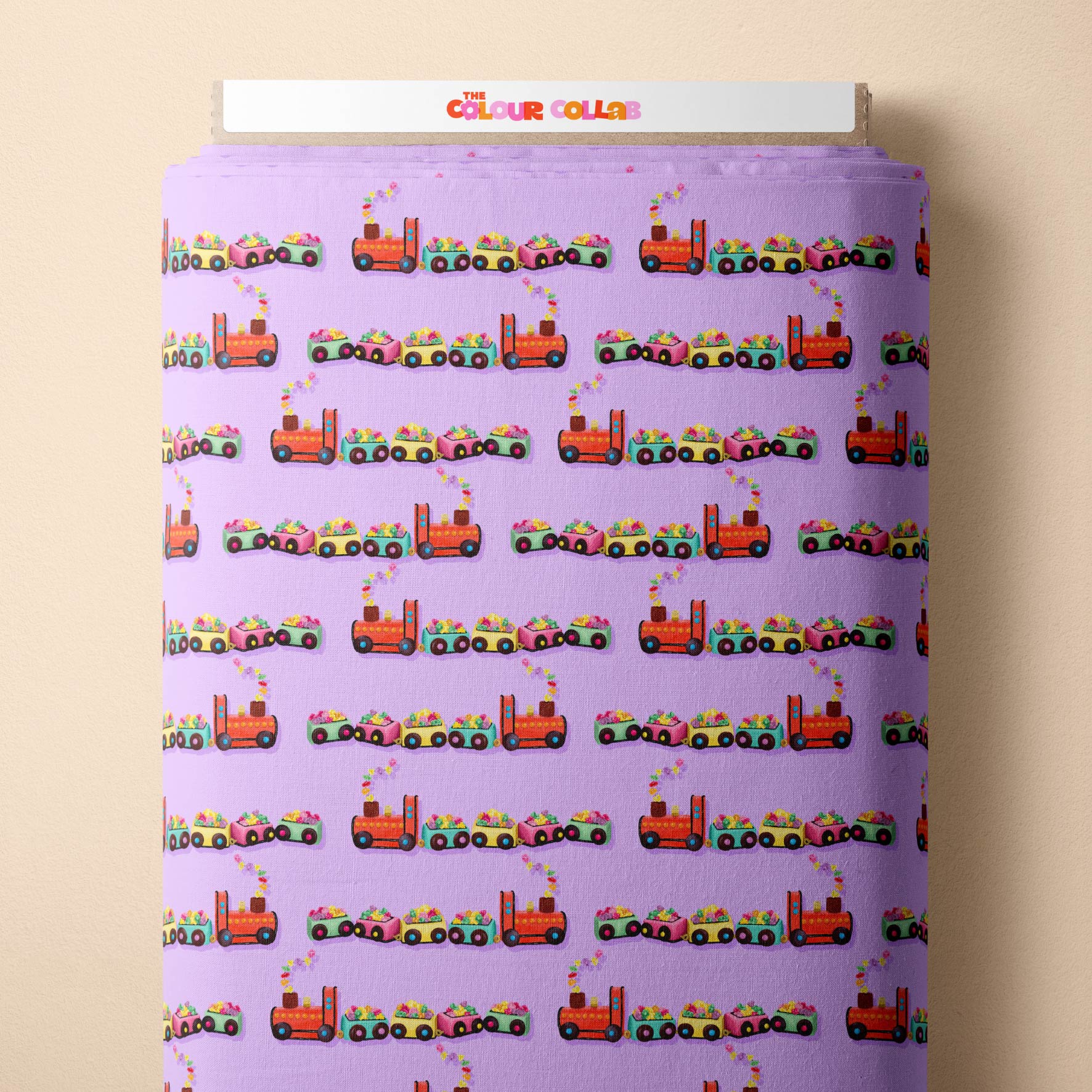 Preorder Fabric: Choo Choo Train Cake (Purple)