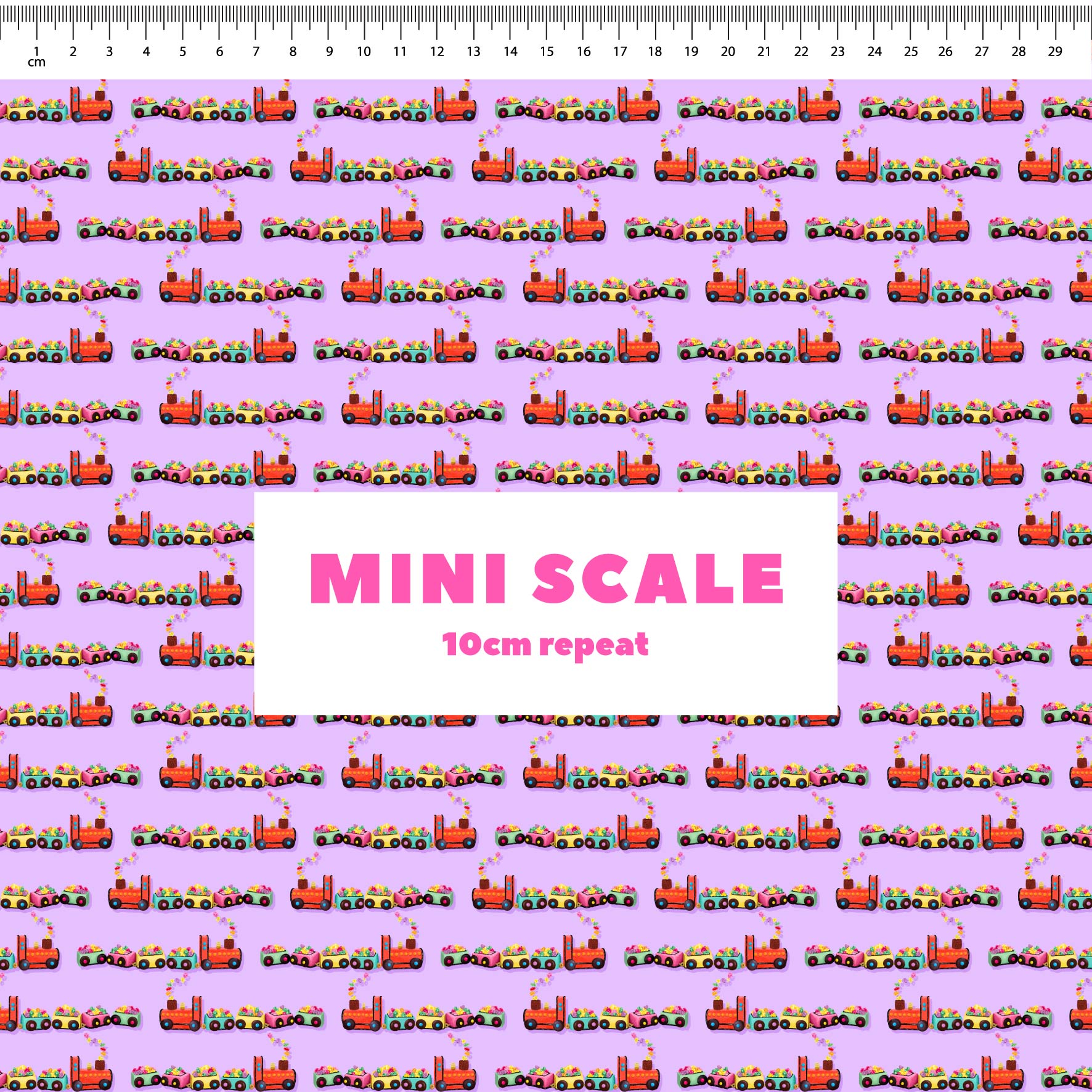 Preorder Fabric: Choo Choo Train Cake (Purple)