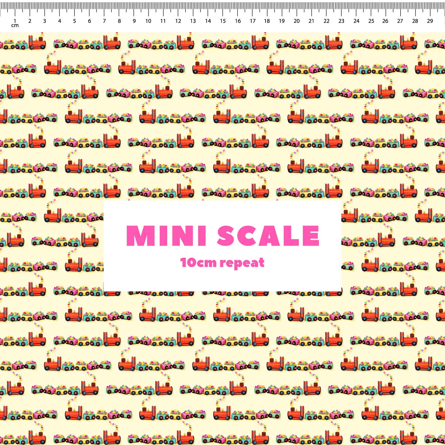 Preorder Fabric: Choo Choo Train Cake (Yellow)