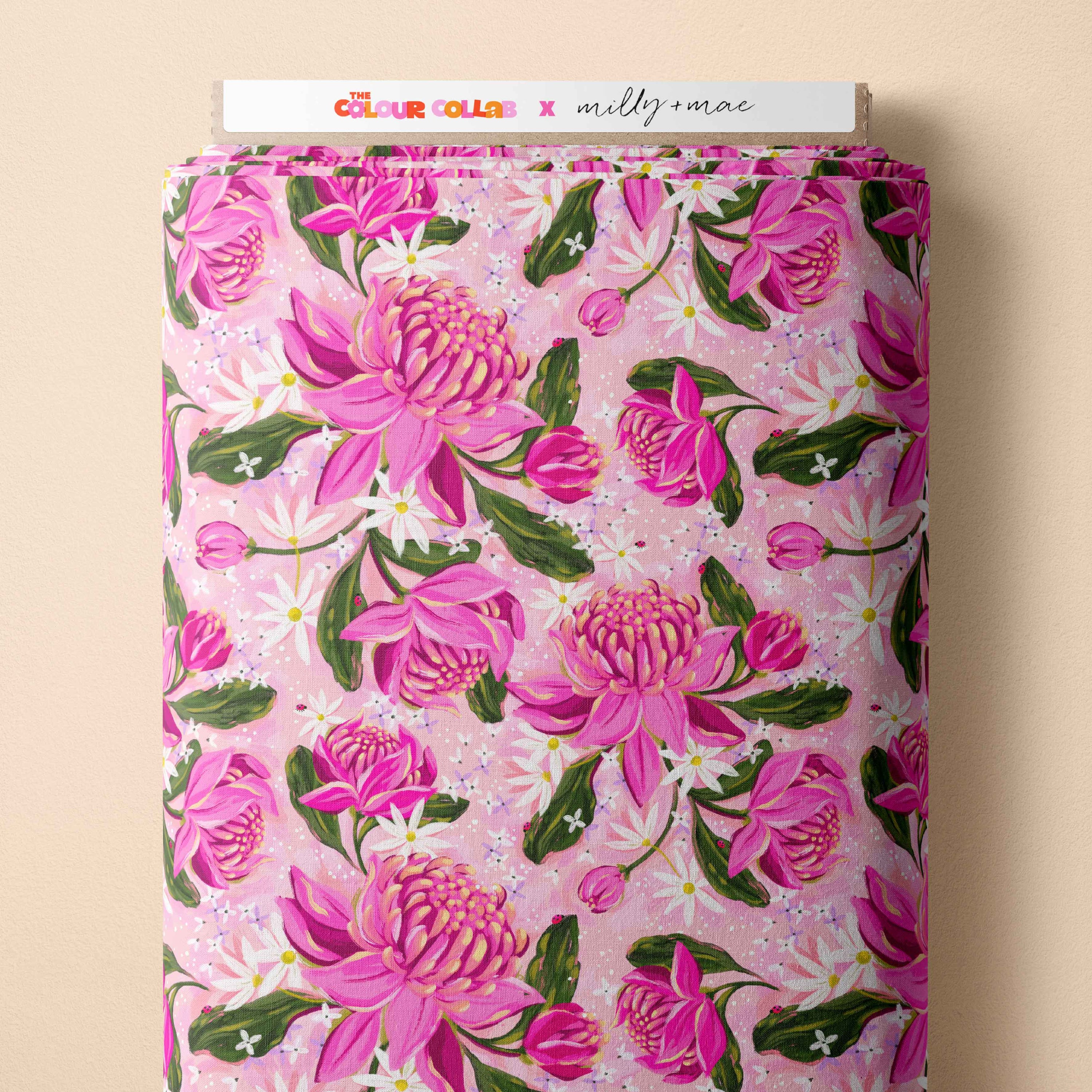 Waratah Meadow Preorder Fabric by Milly + Mae