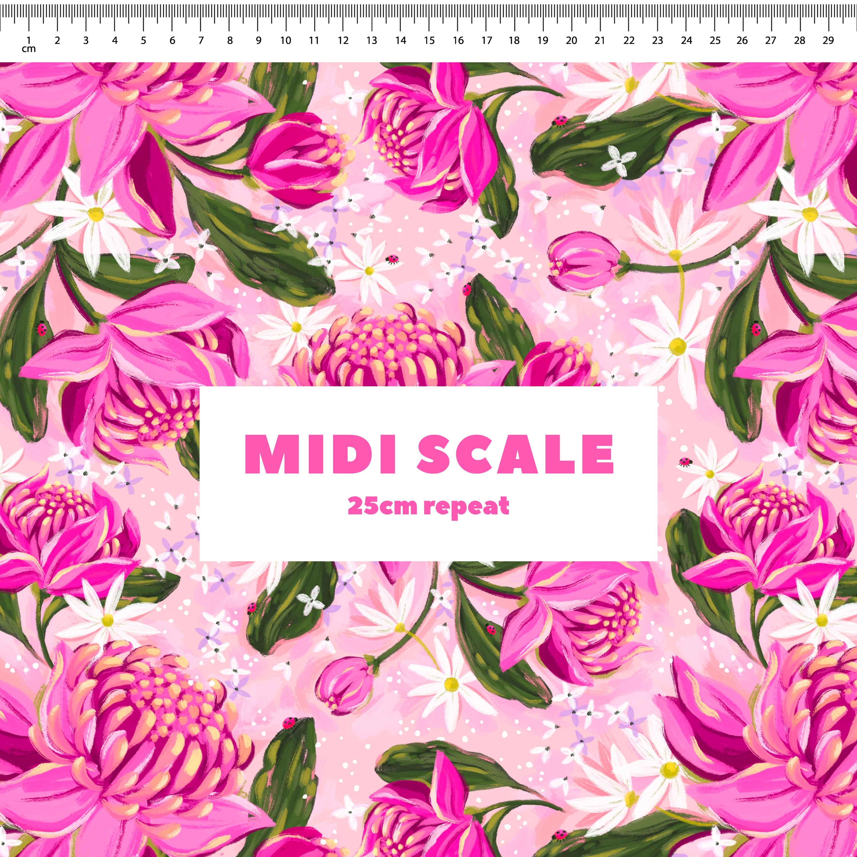Waratah Meadow Preorder Fabric by Milly + Mae