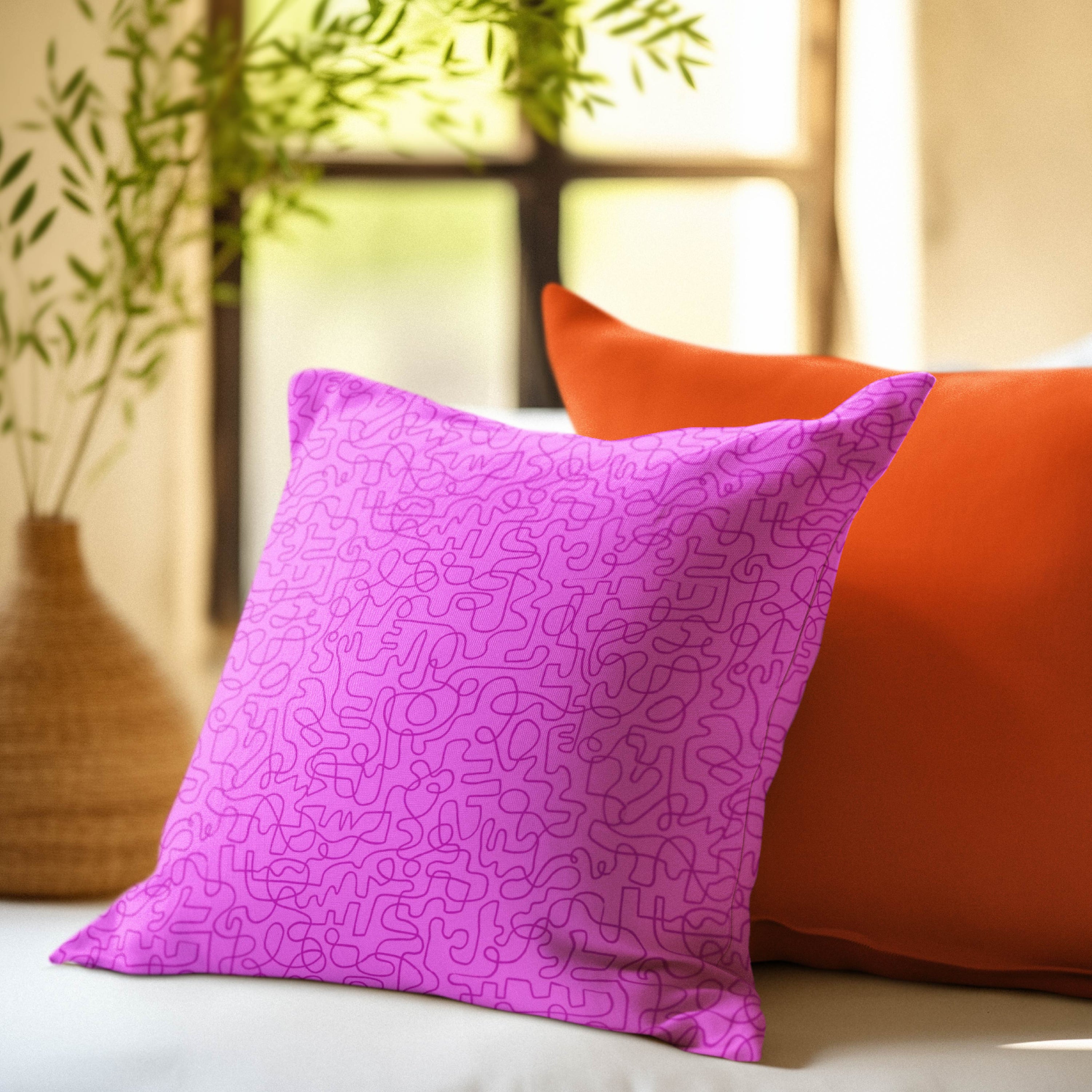 Wiggles (Purple Pop/Magenta) cotton fabric by Rachel Parker