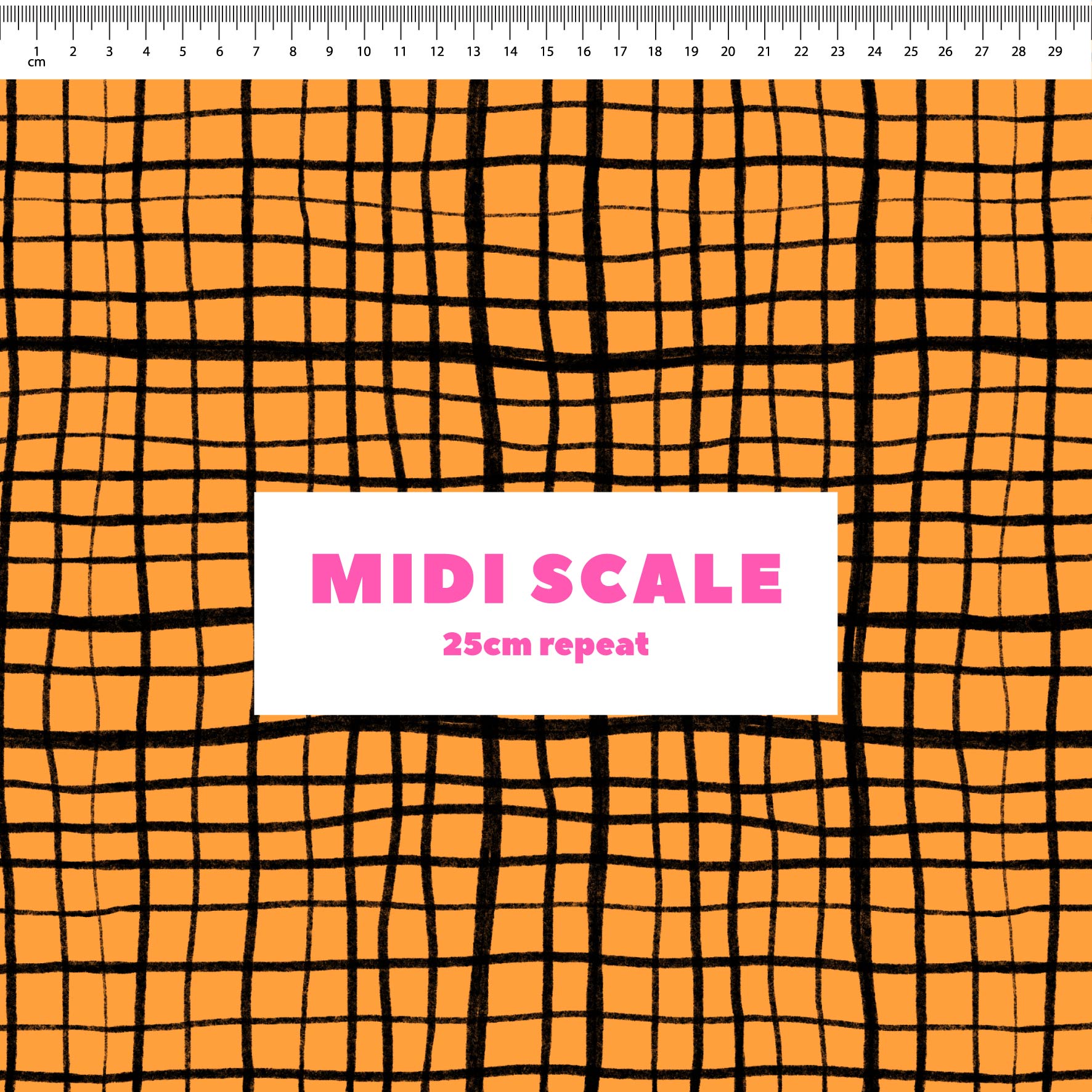 Preorder: Wonky Plaid (Black on Orange)