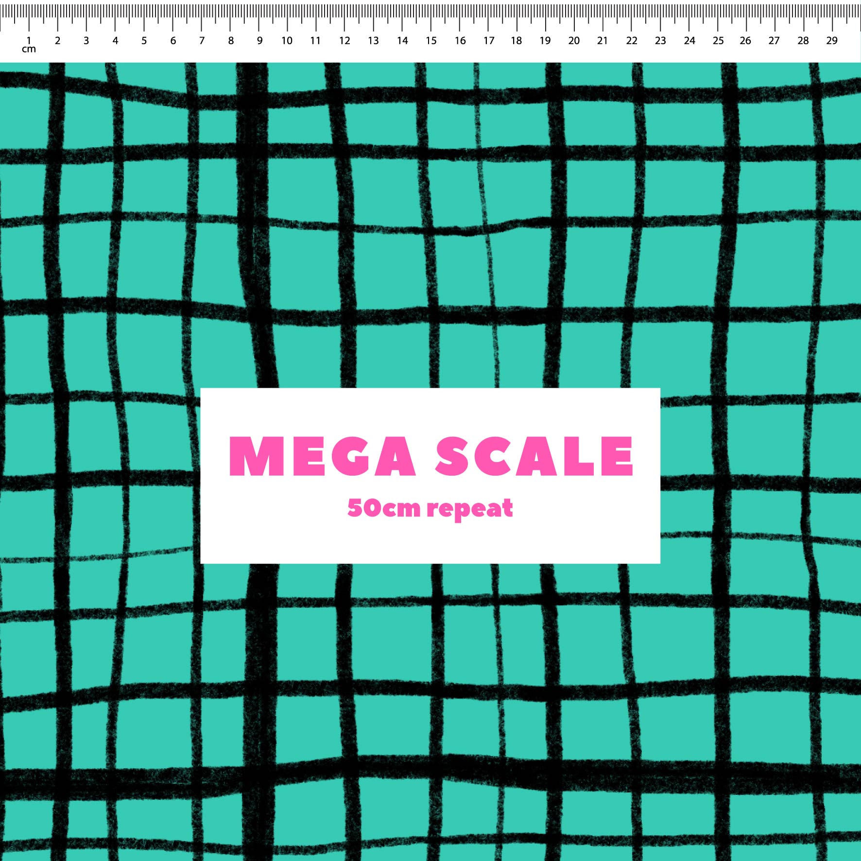 Preorder: Wonky Plaid (Black on Teal)