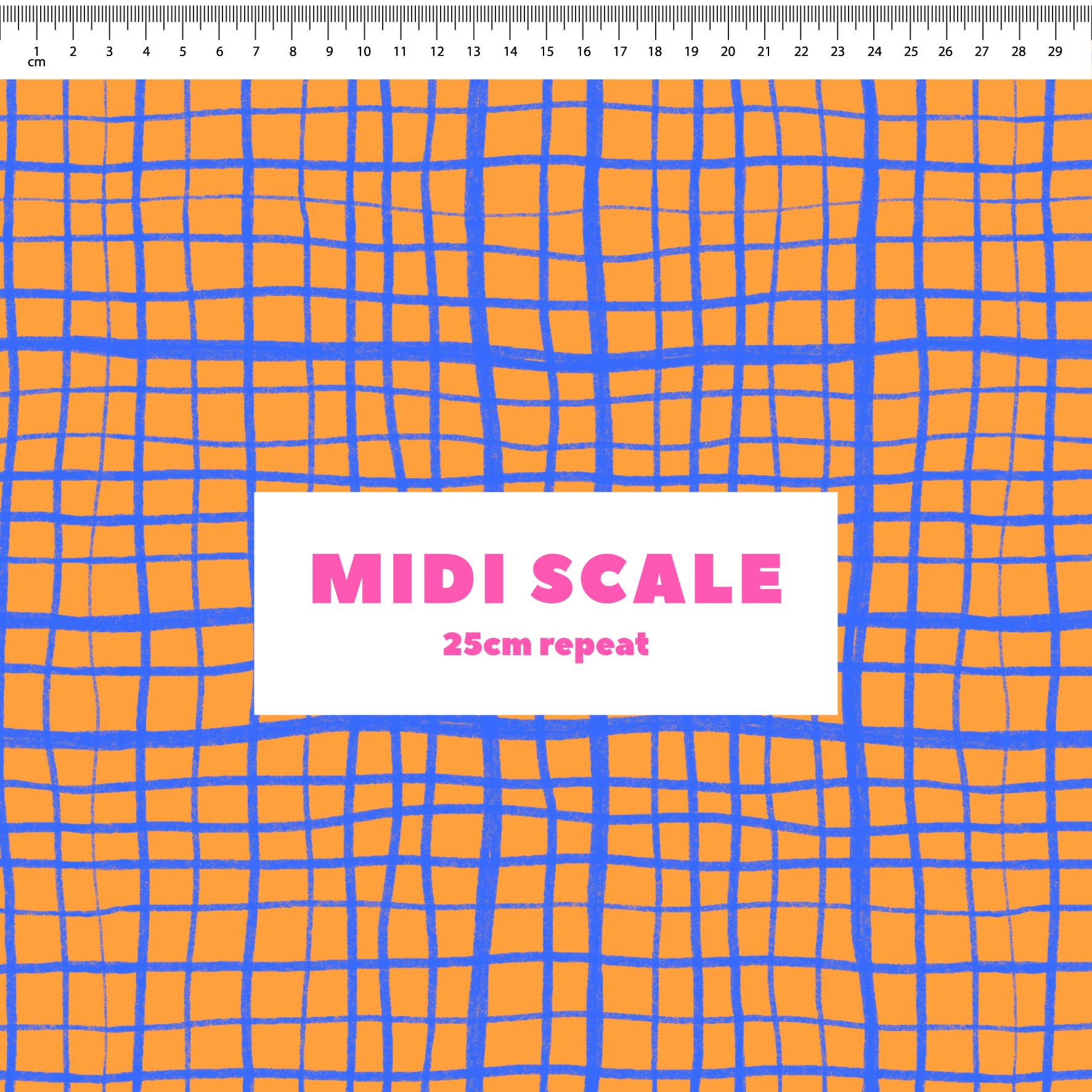 Preorder: Wonky Plaid (Blue on Orange)