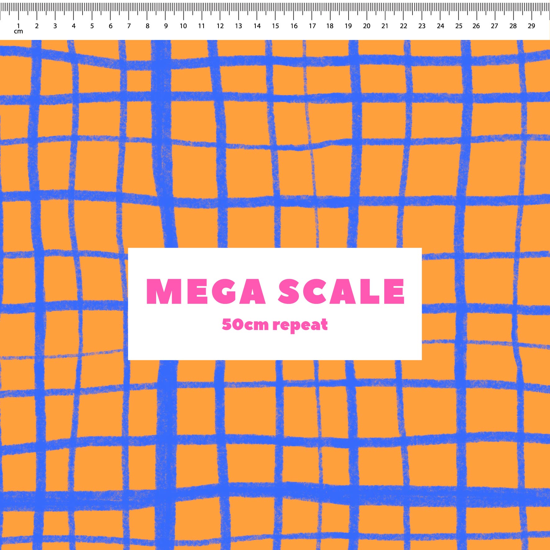 Preorder: Wonky Plaid (Blue on Orange)