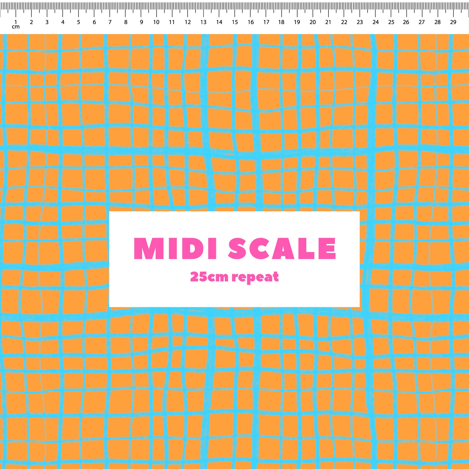 Preorder: Wonky Plaid (Light Blue on Orange)