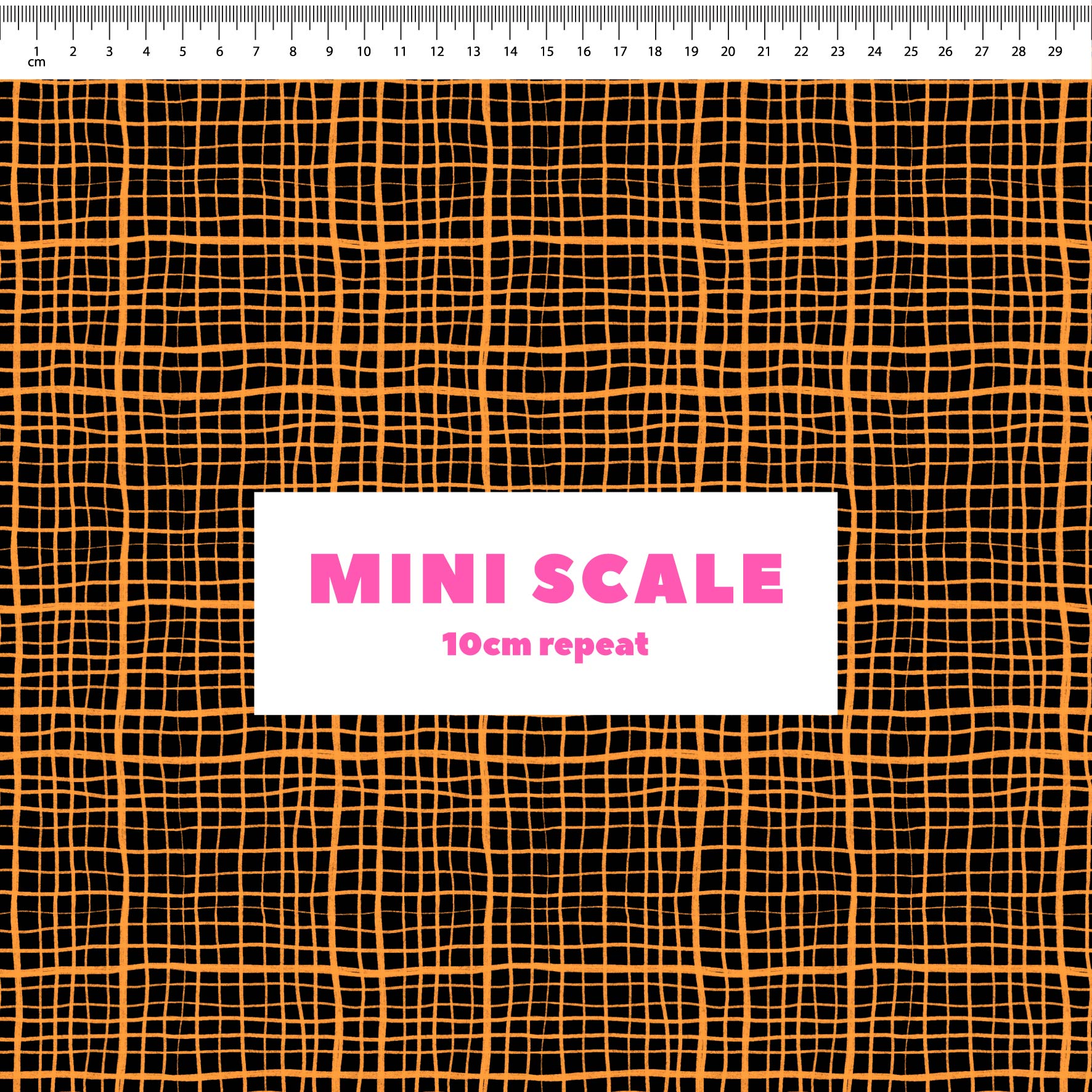 Preorder: Wonky Plaid (Orange on Black)