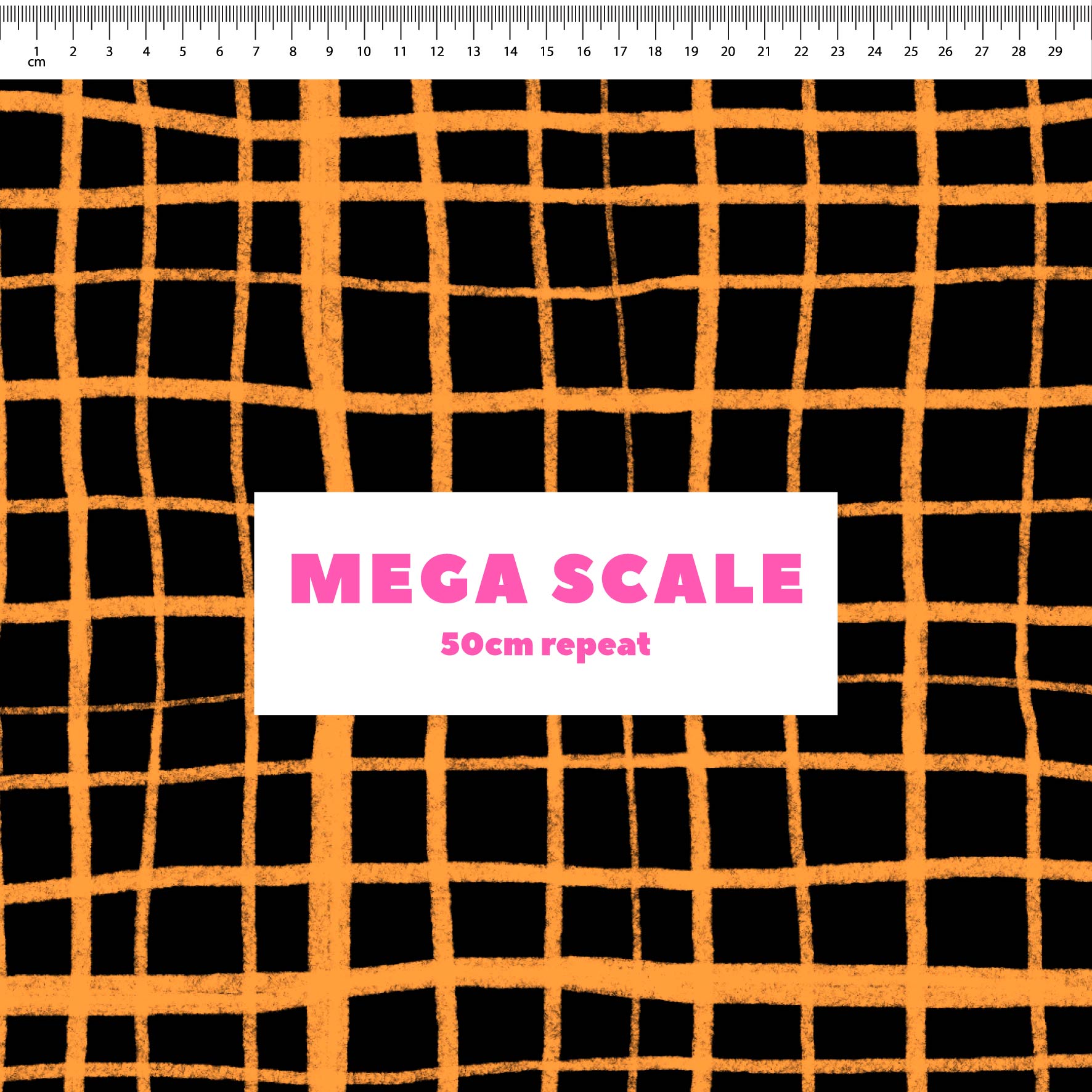 Preorder: Wonky Plaid (Orange on Black)