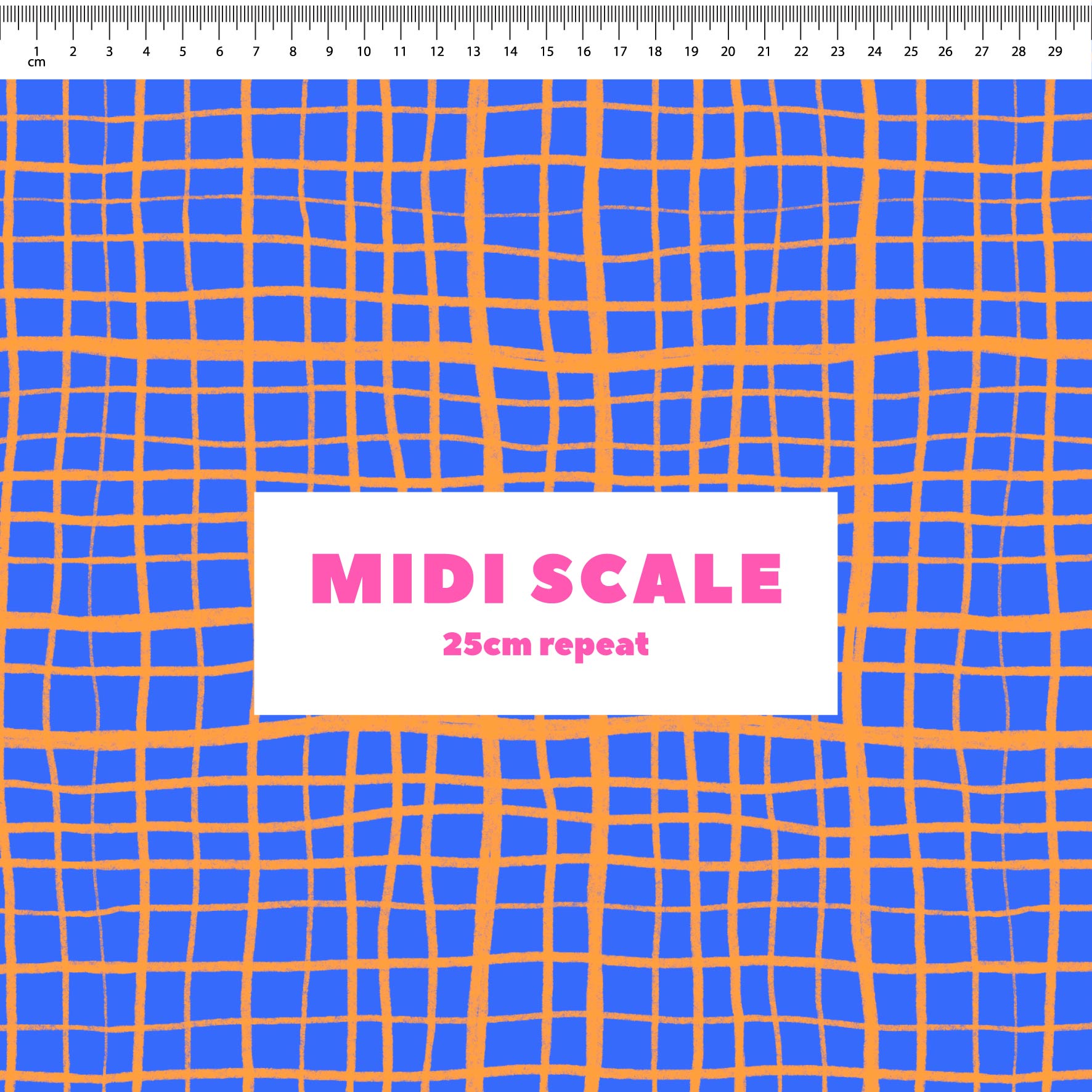 Preorder: Wonky Plaid (Orange on Blue)