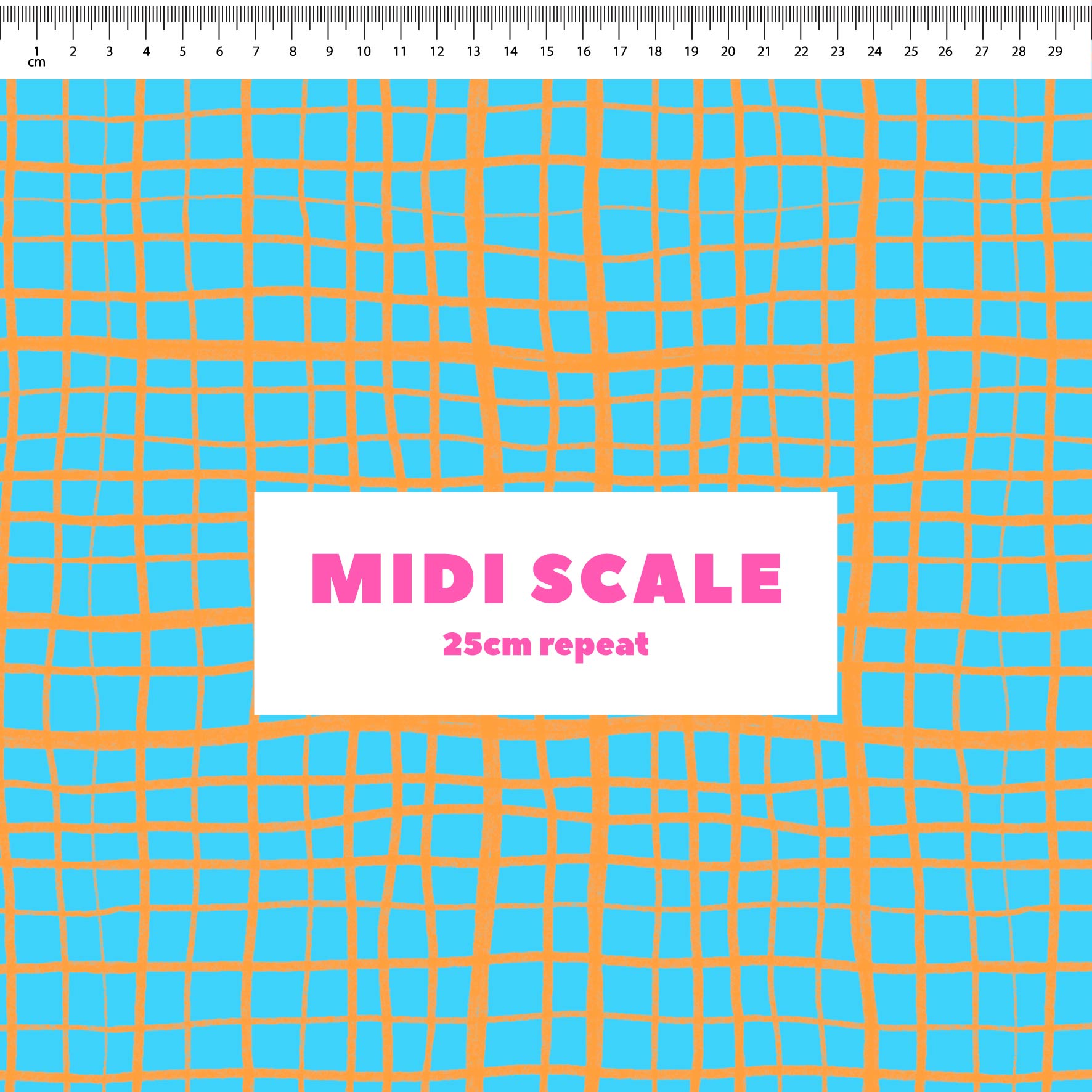 Preorder: Wonky Plaid (Orange on Light Blue)