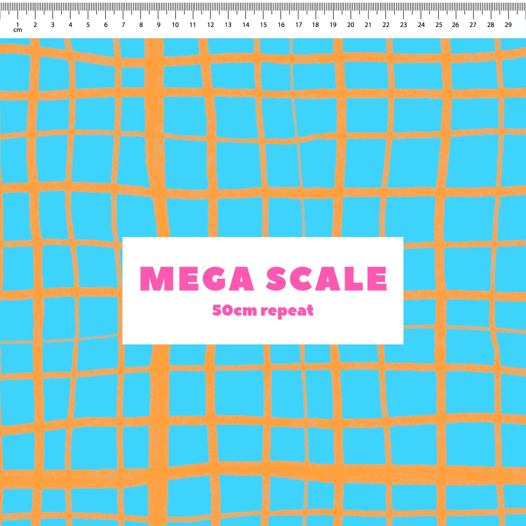 Preorder: Wonky Plaid (Orange on Light Blue)