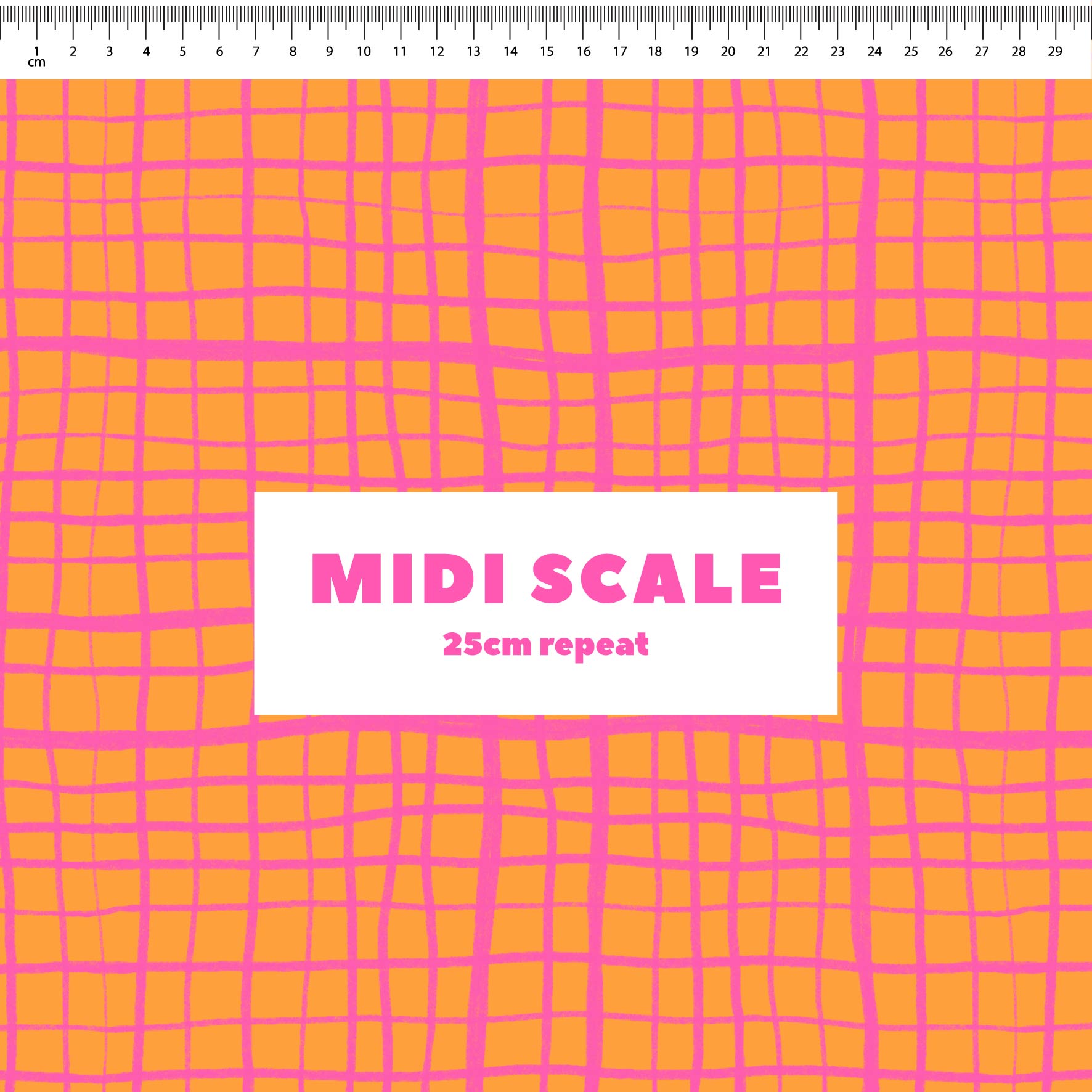 Preorder: Wonky Plaid (Pink on Orange)