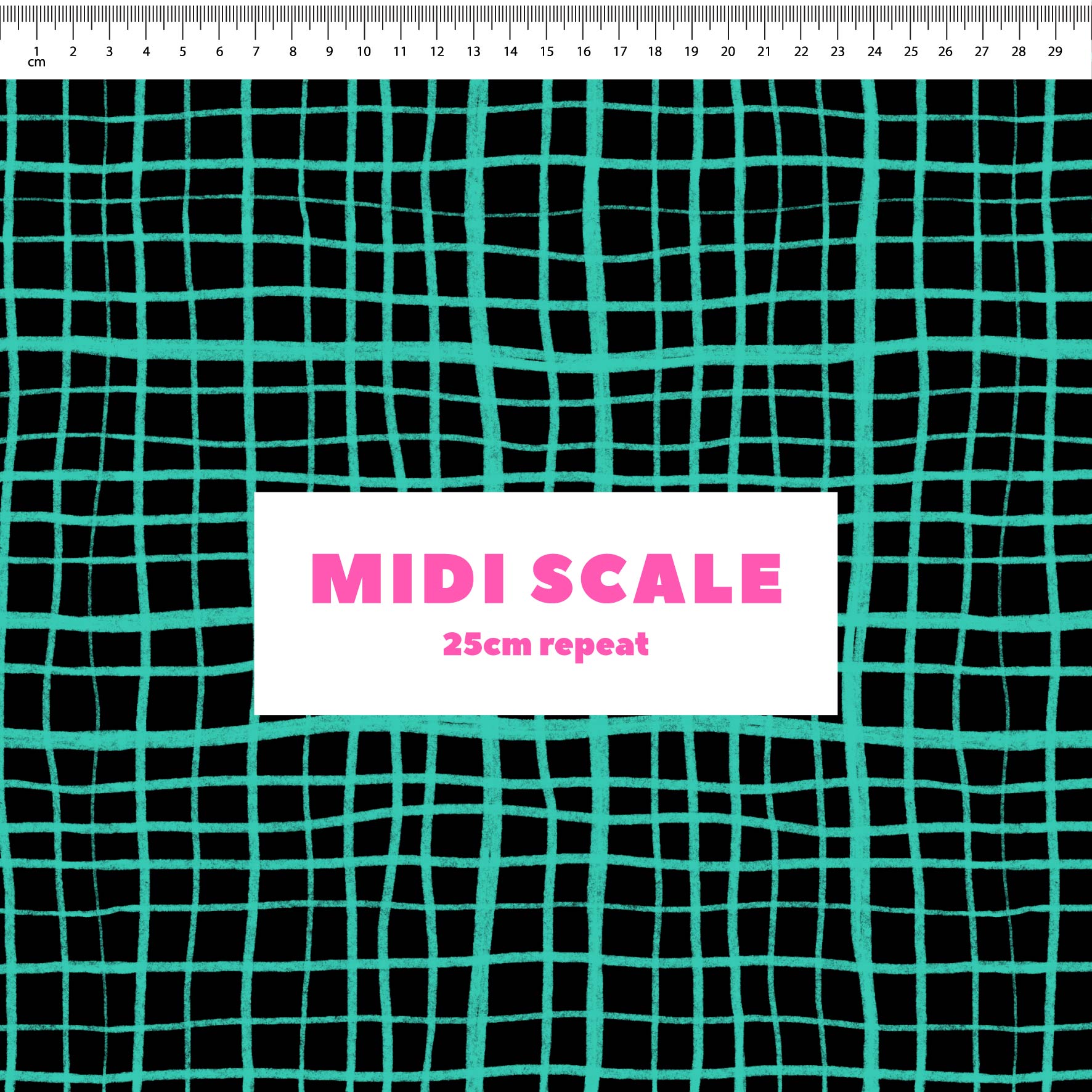 Preorder: Wonky Plaid (Teal on Black)