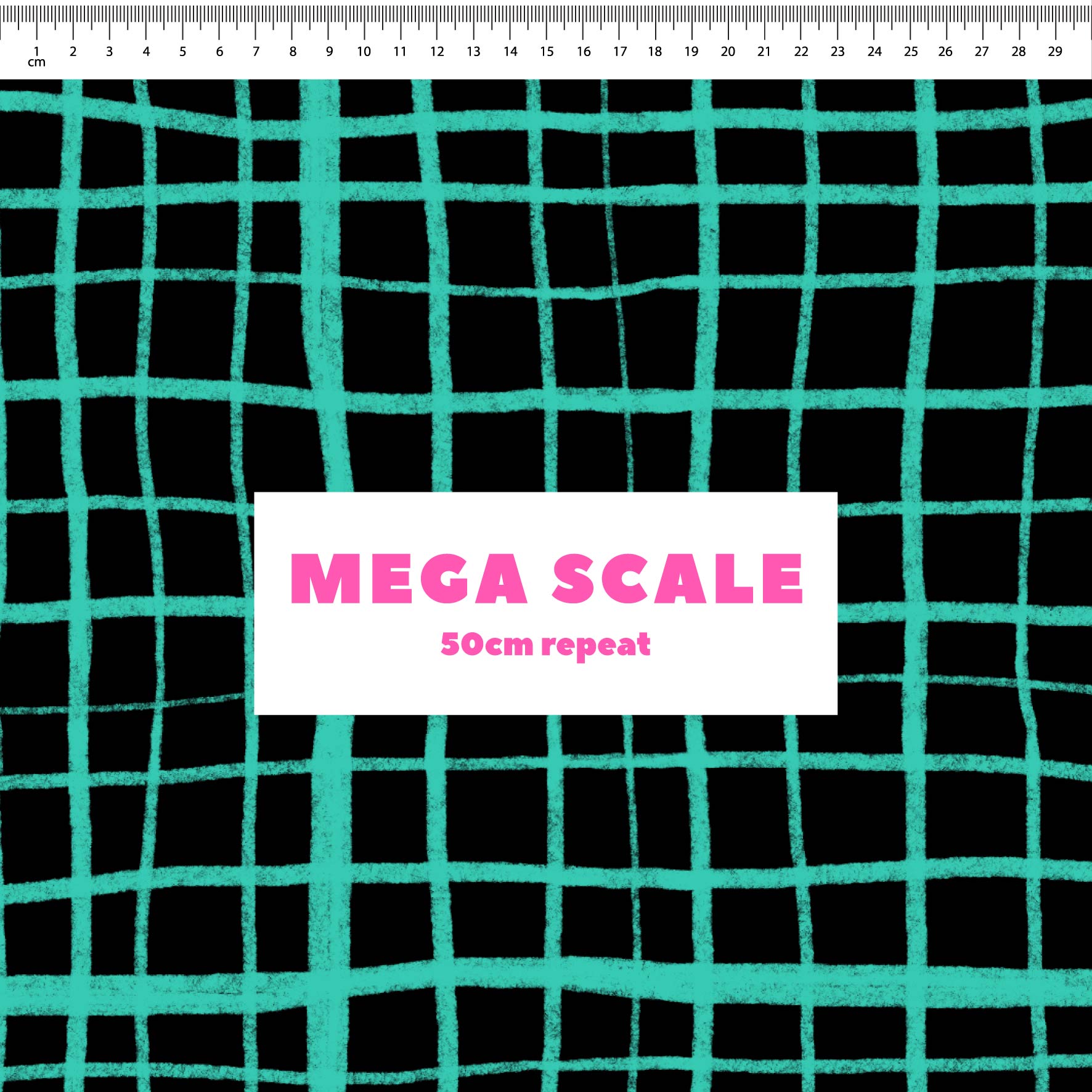 Preorder: Wonky Plaid (Teal on Black)