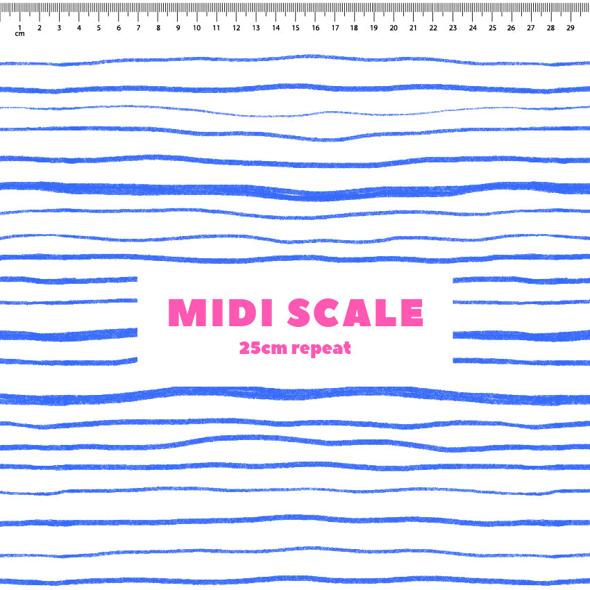 Preorder: Wonky Stripes (Black on Blue)