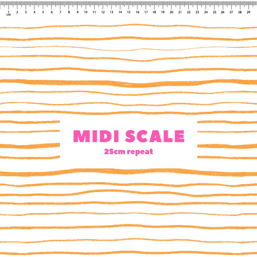 Preorder: Wonky Stripes (Black on Orange)