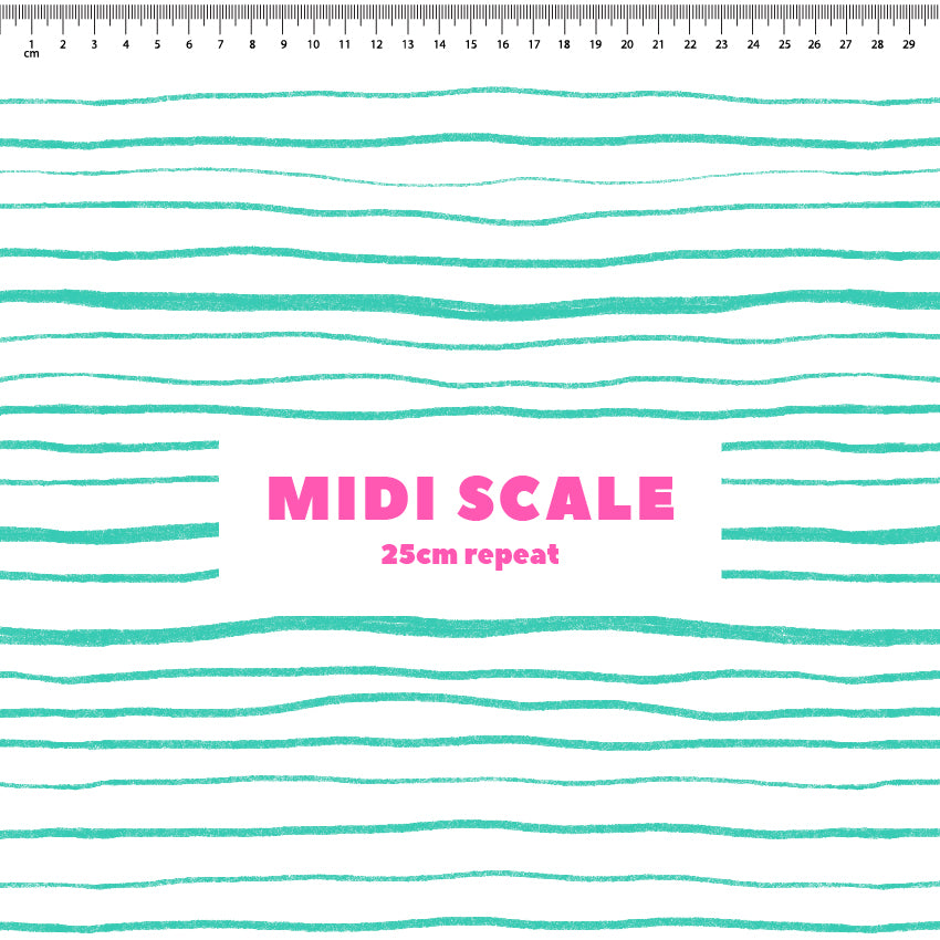 Preorder: Wonky Stripes (Black on Teal)