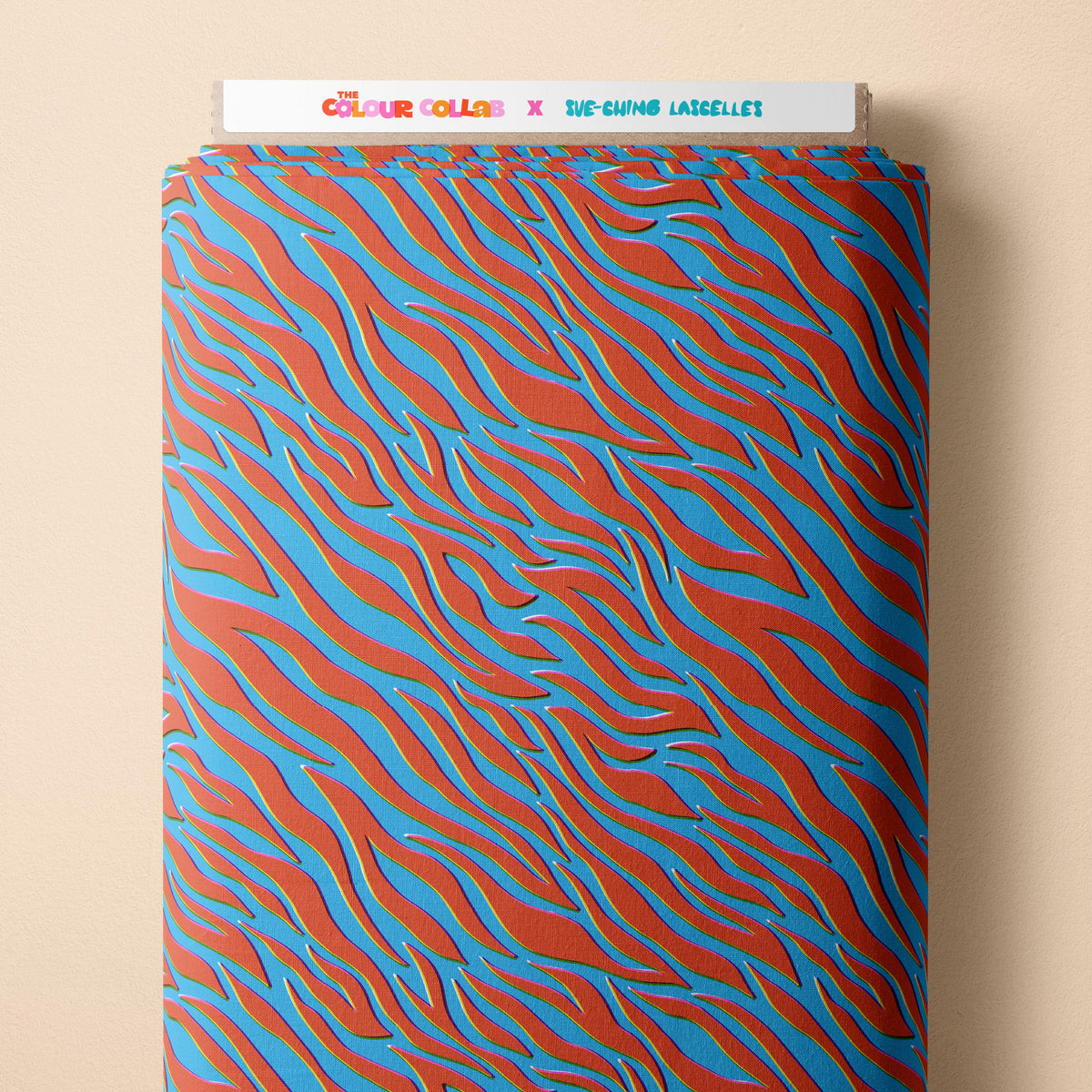 Zebra (Blue) Preorder Fabric by Sue-Ching Lascelles