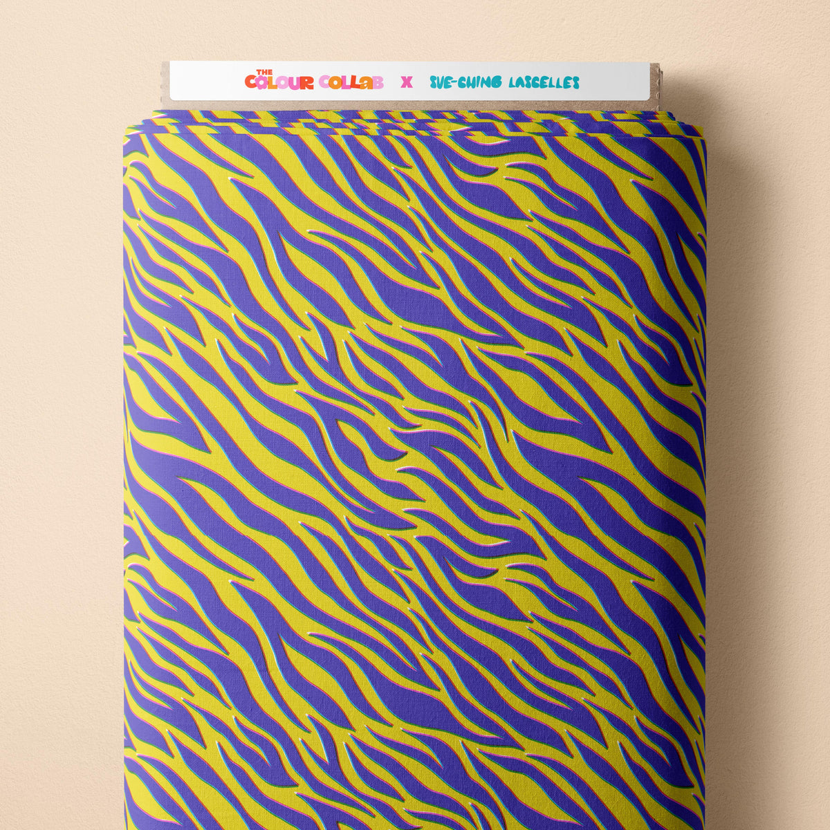 Zebra (Yellow) Preorder Fabric by Sue-Ching Lascelles